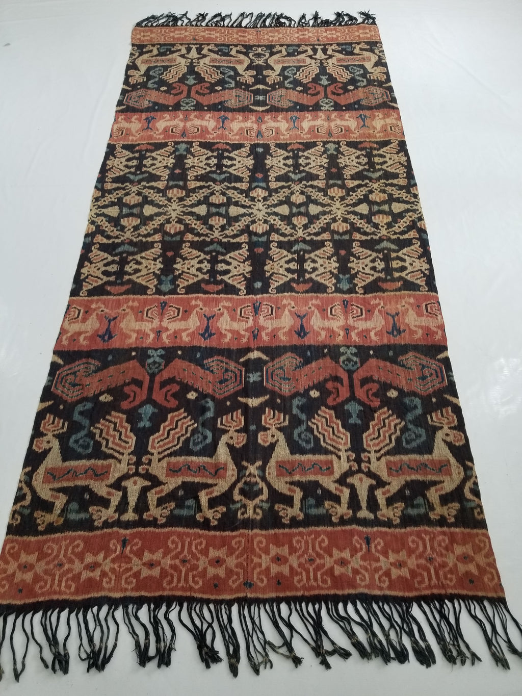 Vintage Traditional Indonesian Handwoven Sumba Ikat Shawl/Wall Hanging 264x120cm