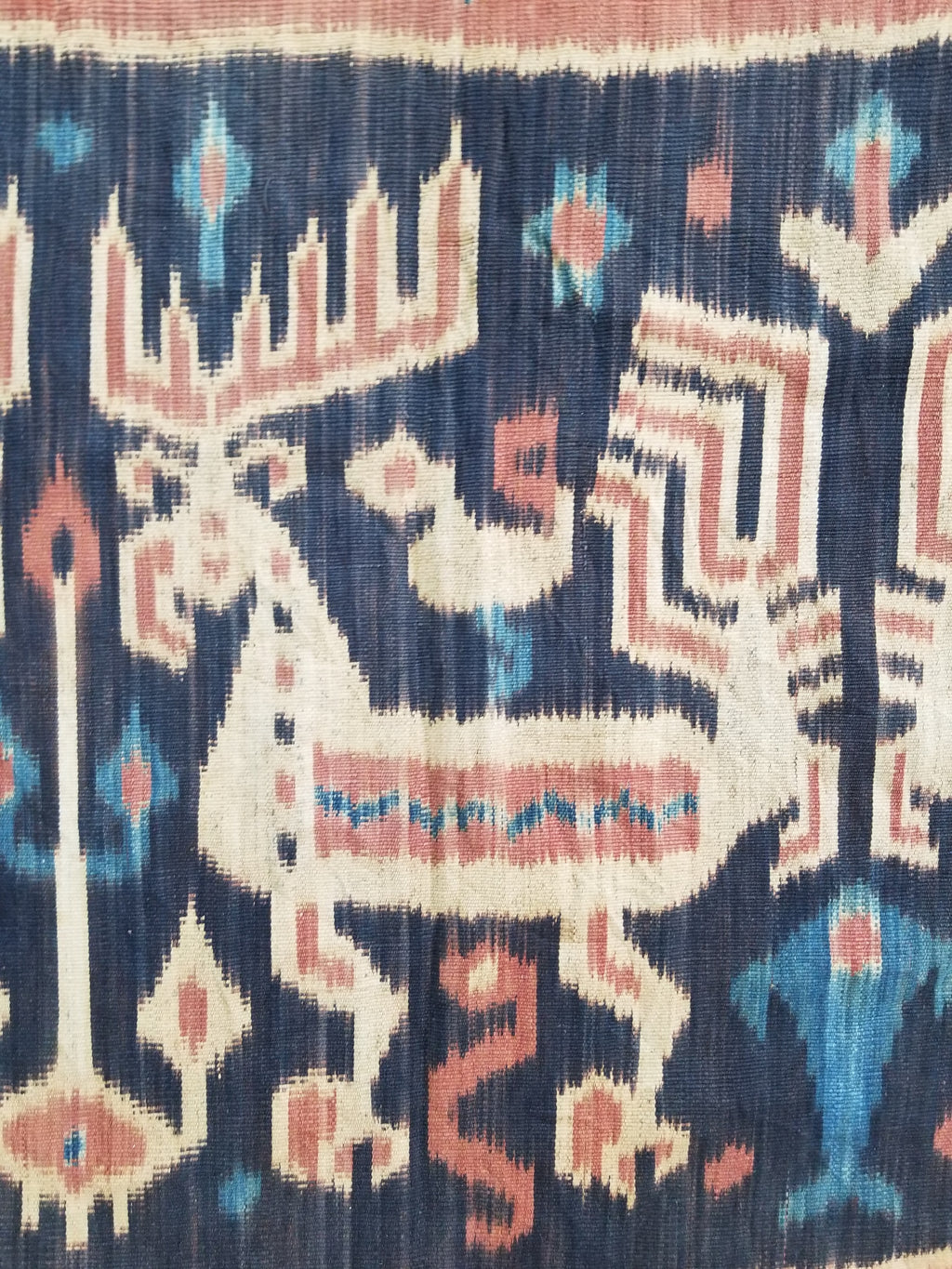 Vintage Indonesian Handwoven Sumba Ikat Vertical Seam Wall Hanging 242x144cm