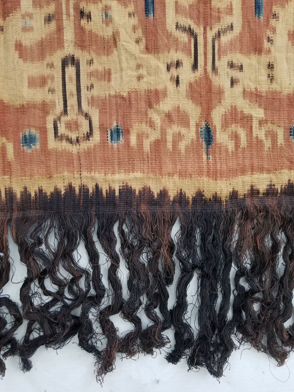 Vintage Indonesian Handwoven Sumba Ikat Vertical Seam Wall Hanging 242x144cm