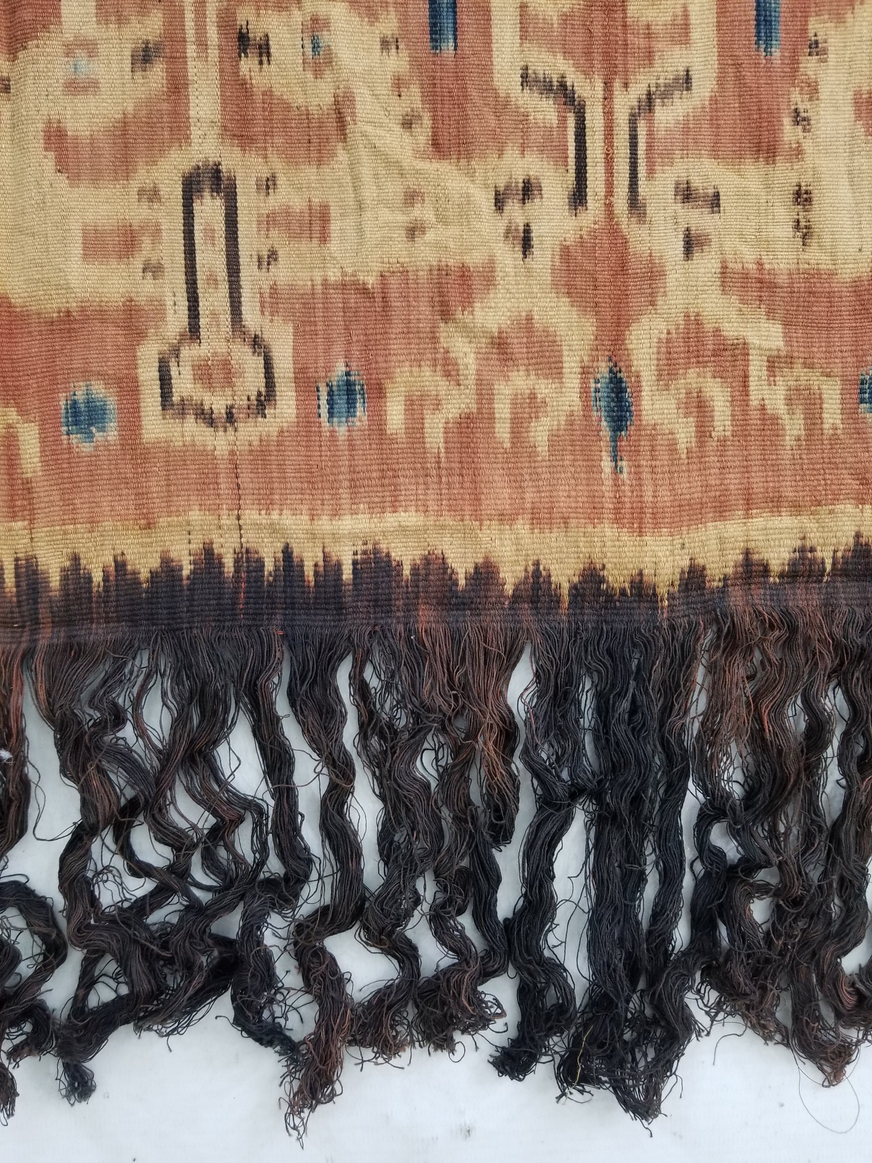Vintage Indonesian Handwoven Sumba Ikat Vertical Seam Wall Hanging 242x144cm