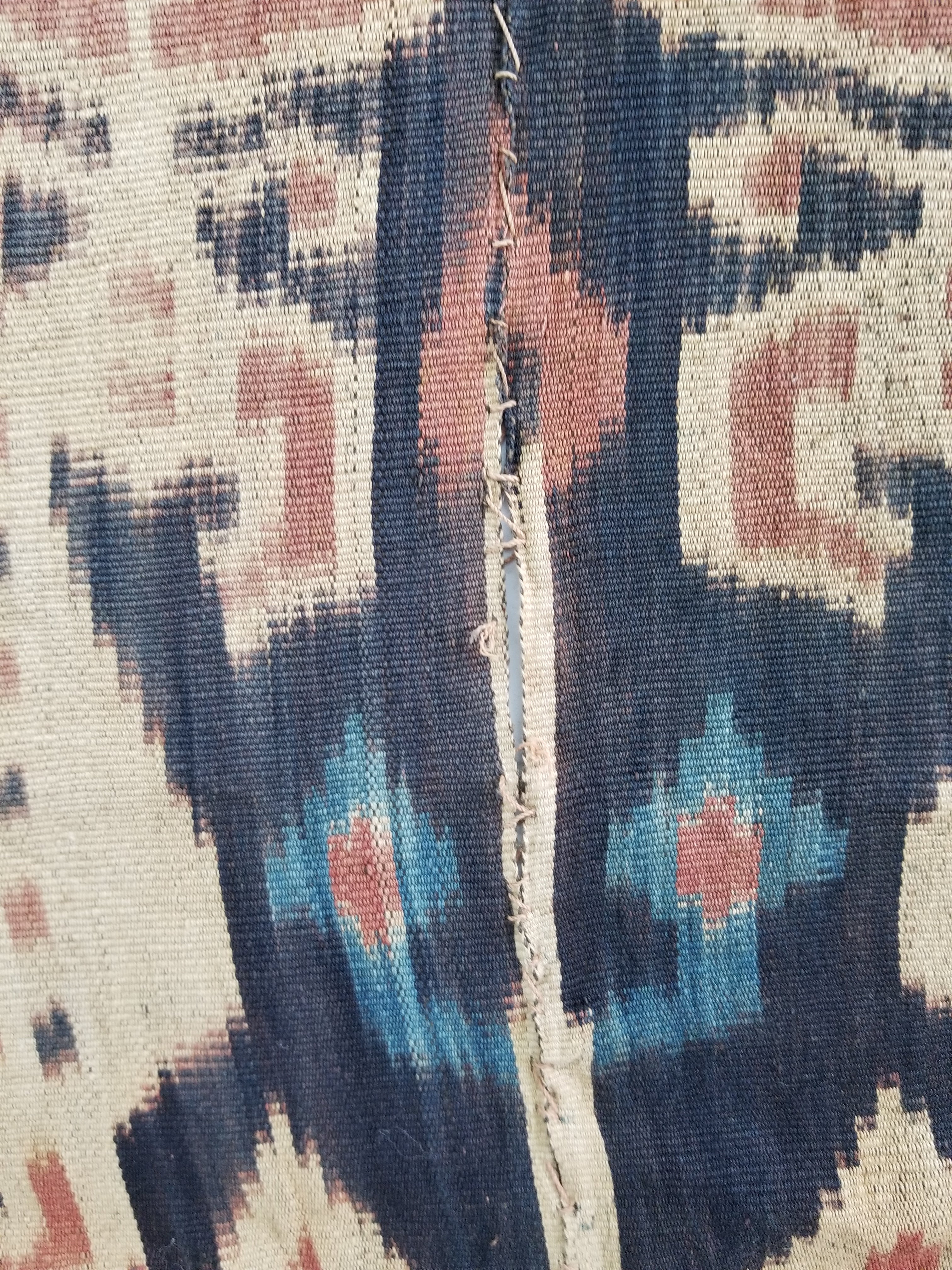 Vintage Indonesian Handwoven Sumba Ikat Vertical Seam Wall Hanging 242x144cm