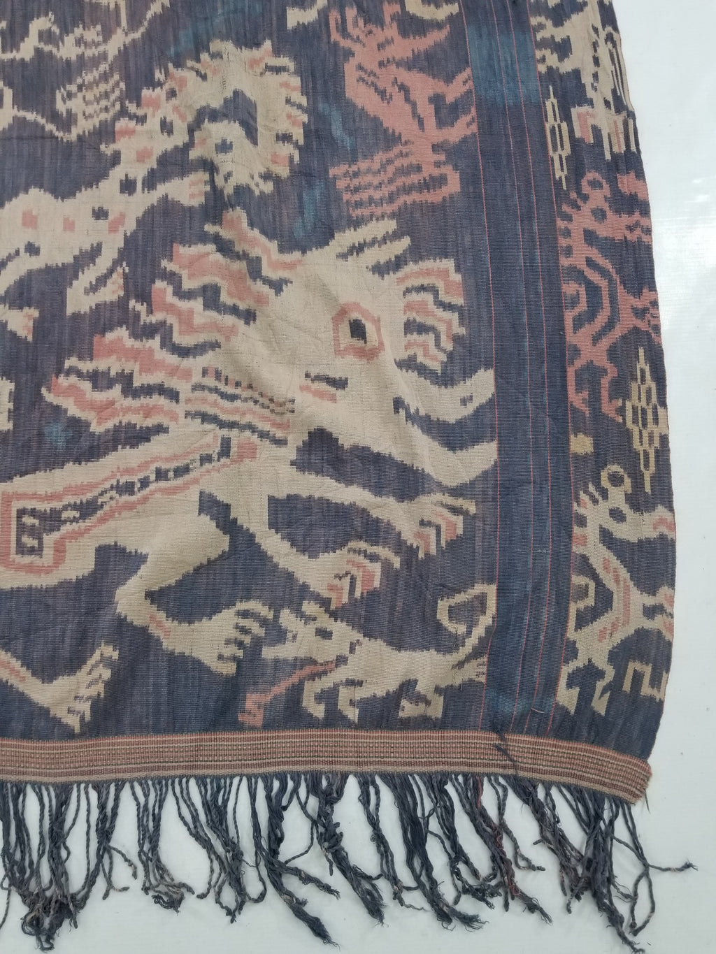 Antique Indonesian Handwoven Sumba Ikat Vertical Seam Wall Hanging 226x152cm