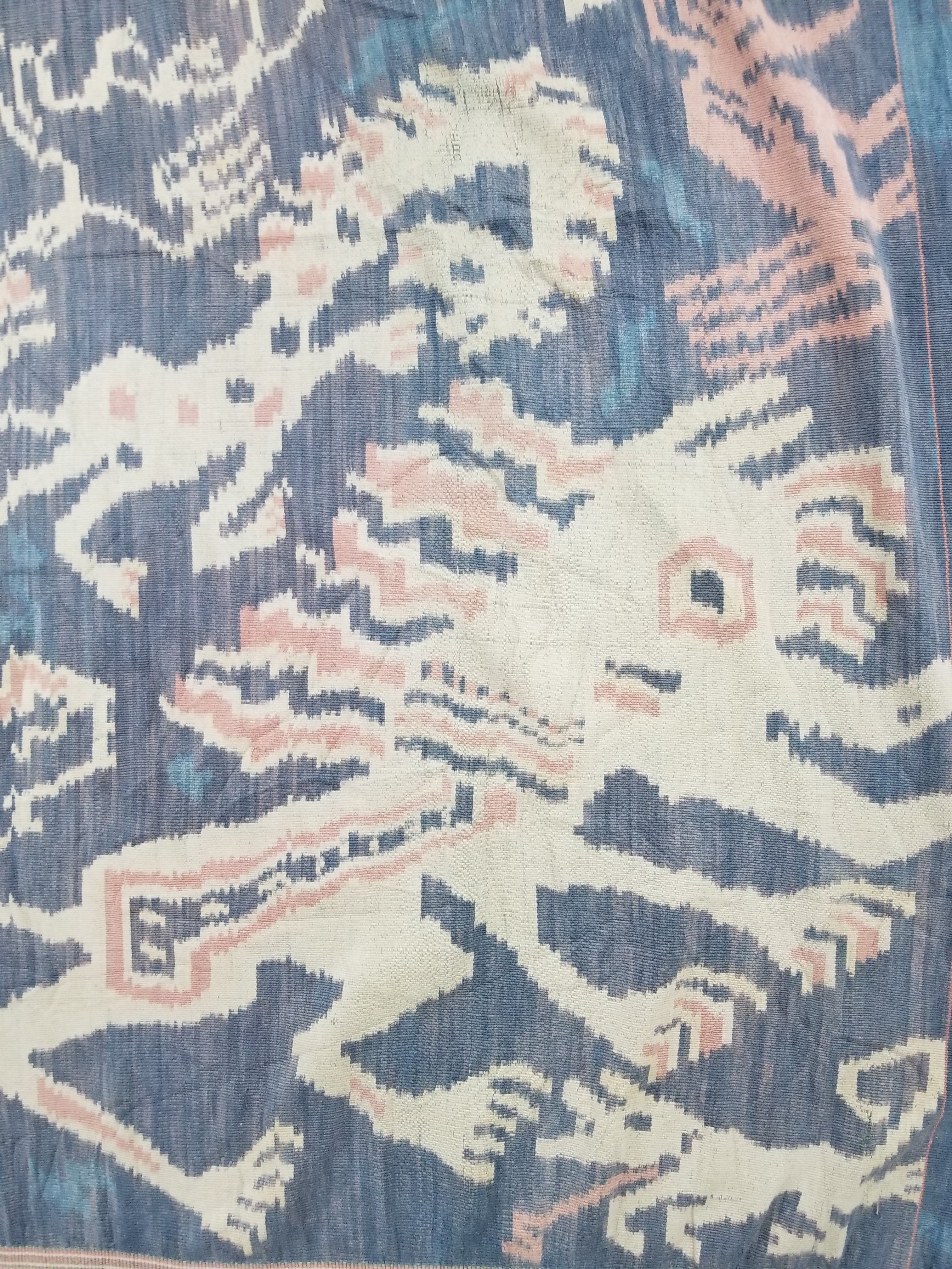 Antique Indonesian Handwoven Sumba Ikat Vertical Seam Wall Hanging 226x152cm