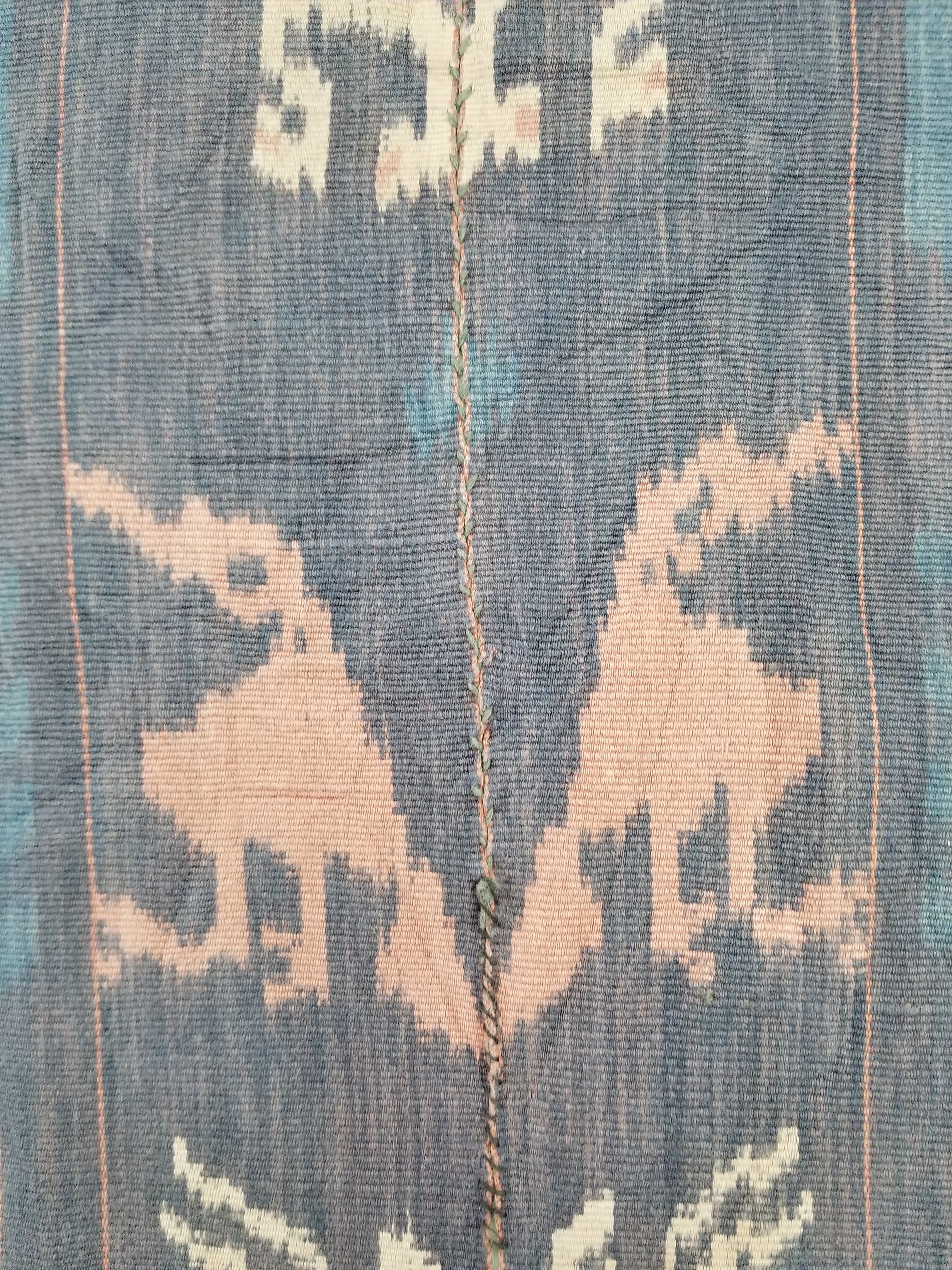 Antique Indonesian Handwoven Sumba Ikat Vertical Seam Wall Hanging 226x152cm
