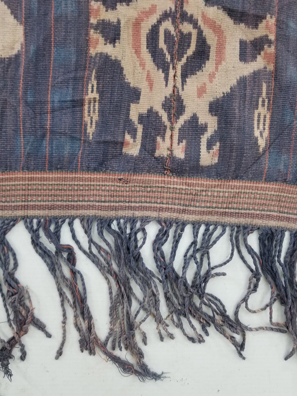 Antique Indonesian Handwoven Sumba Ikat Vertical Seam Wall Hanging 226x152cm