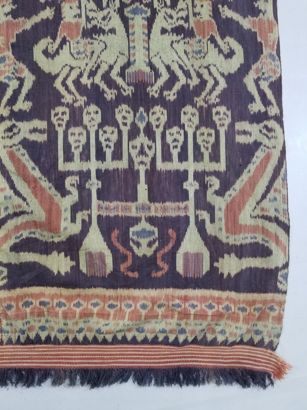 Vintage Indonesian Handwoven Sumba Ikat Vertical Seam Textile 238x116cm