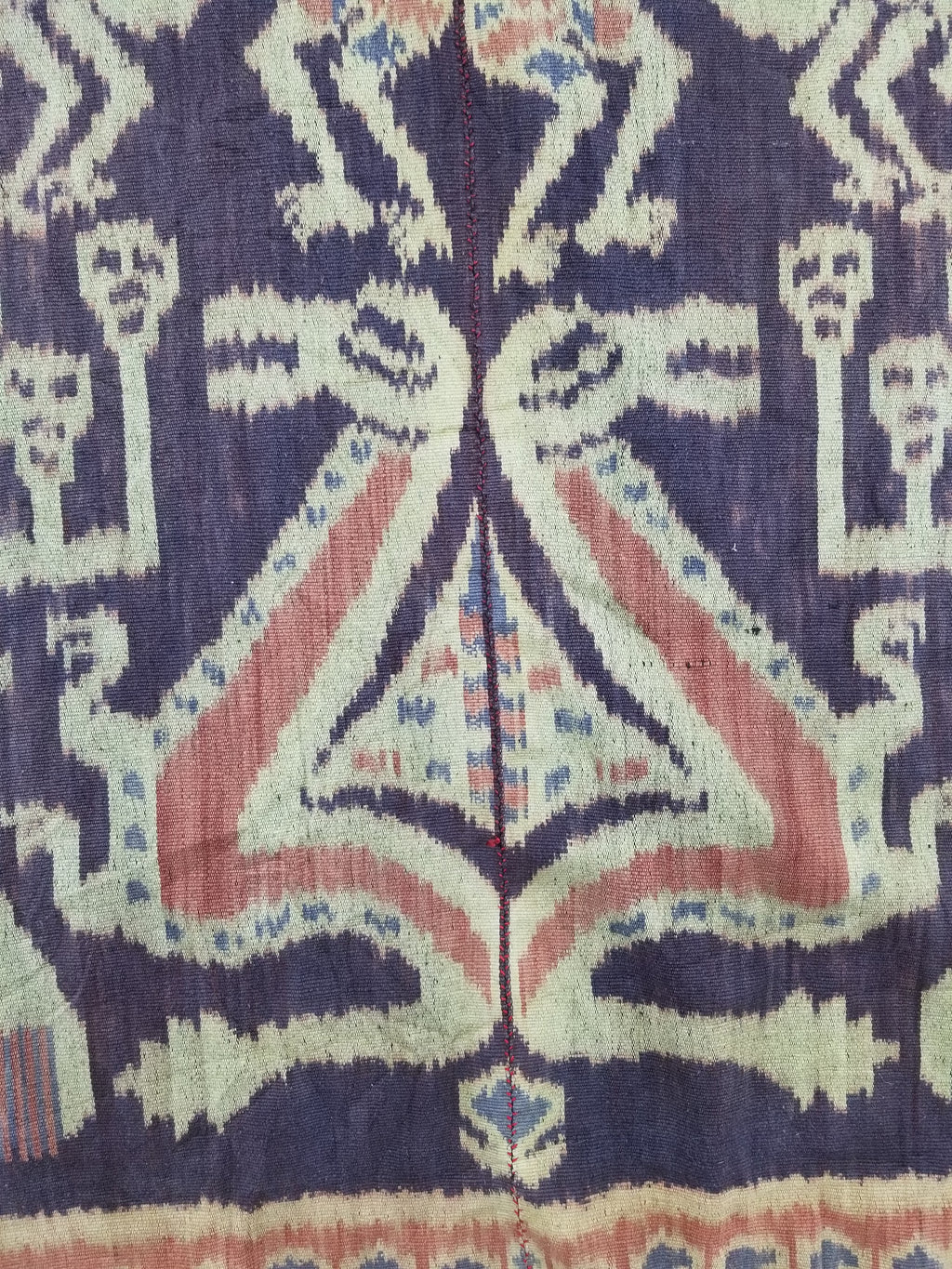 Vintage Indonesian Handwoven Sumba Ikat Vertical Seam Textile 238x116cm