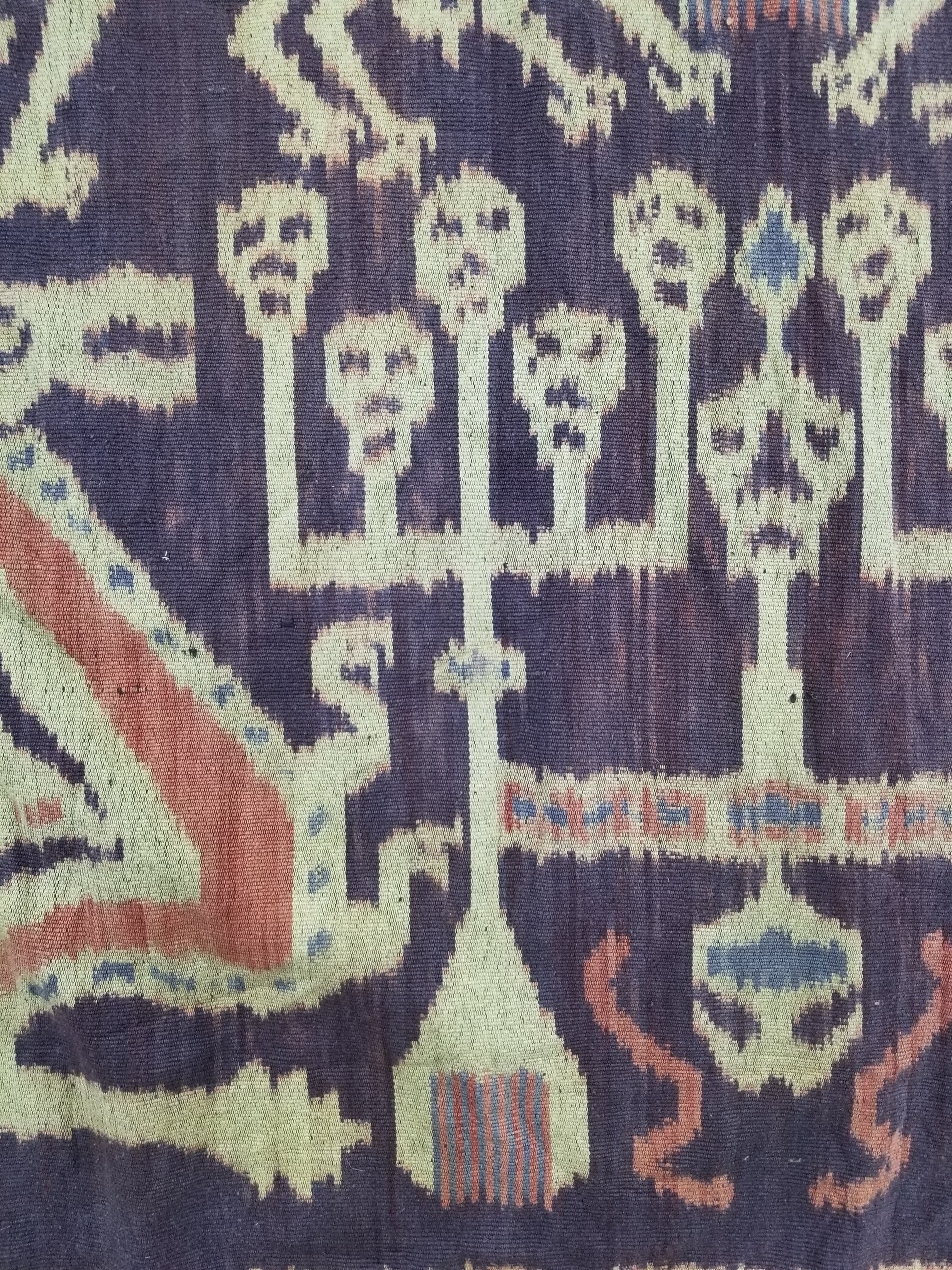 Vintage Indonesian Handwoven Sumba Ikat Vertical Seam Textile 238x116cm