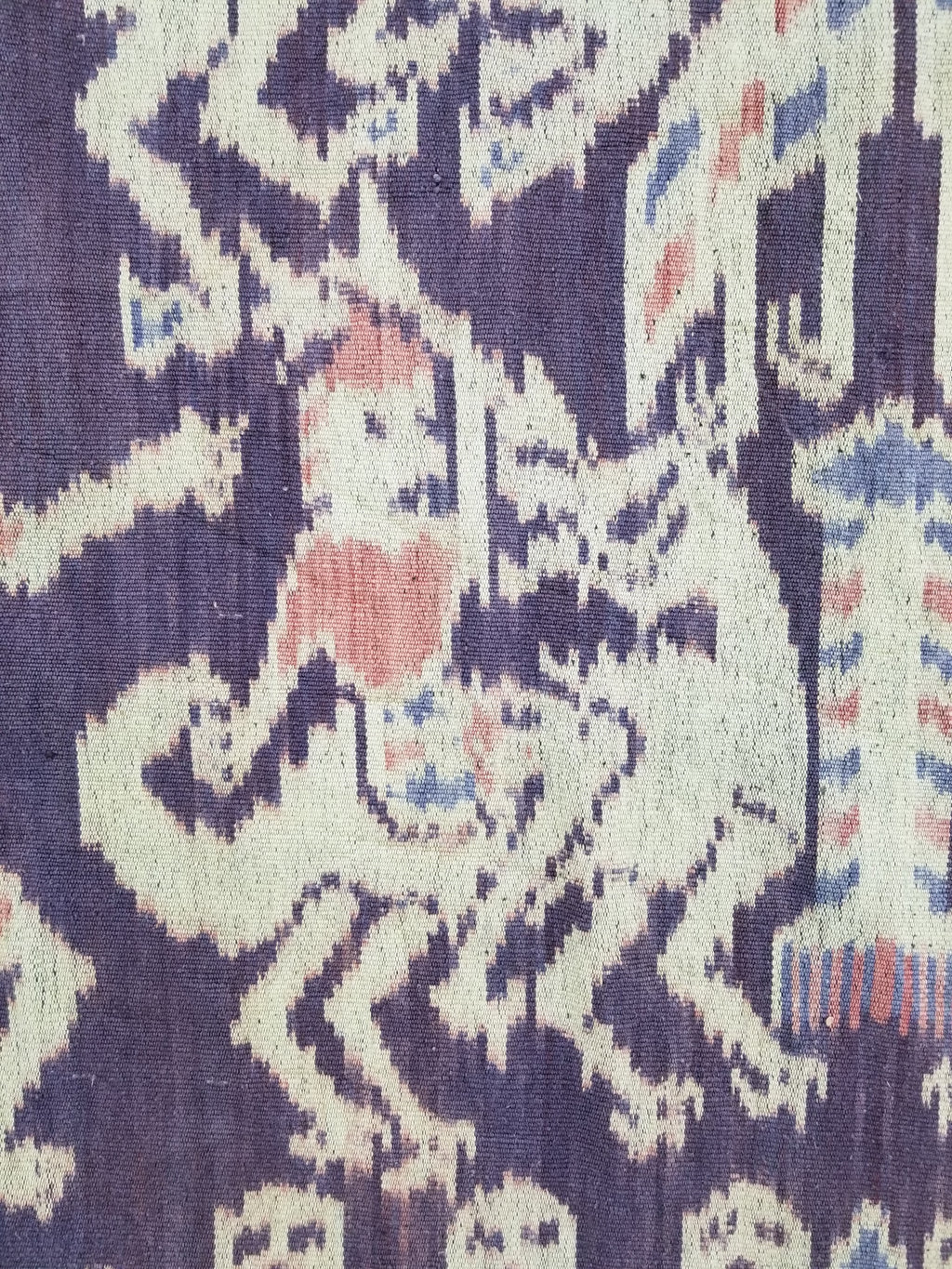 Vintage Indonesian Handwoven Sumba Ikat Vertical Seam Textile 238x116cm