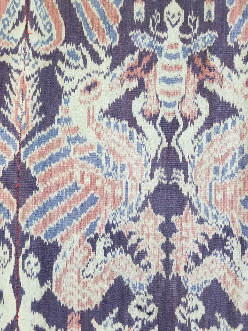 Vintage Indonesian Handwoven Sumba Ikat Vertical Seam Textile 238x116cm