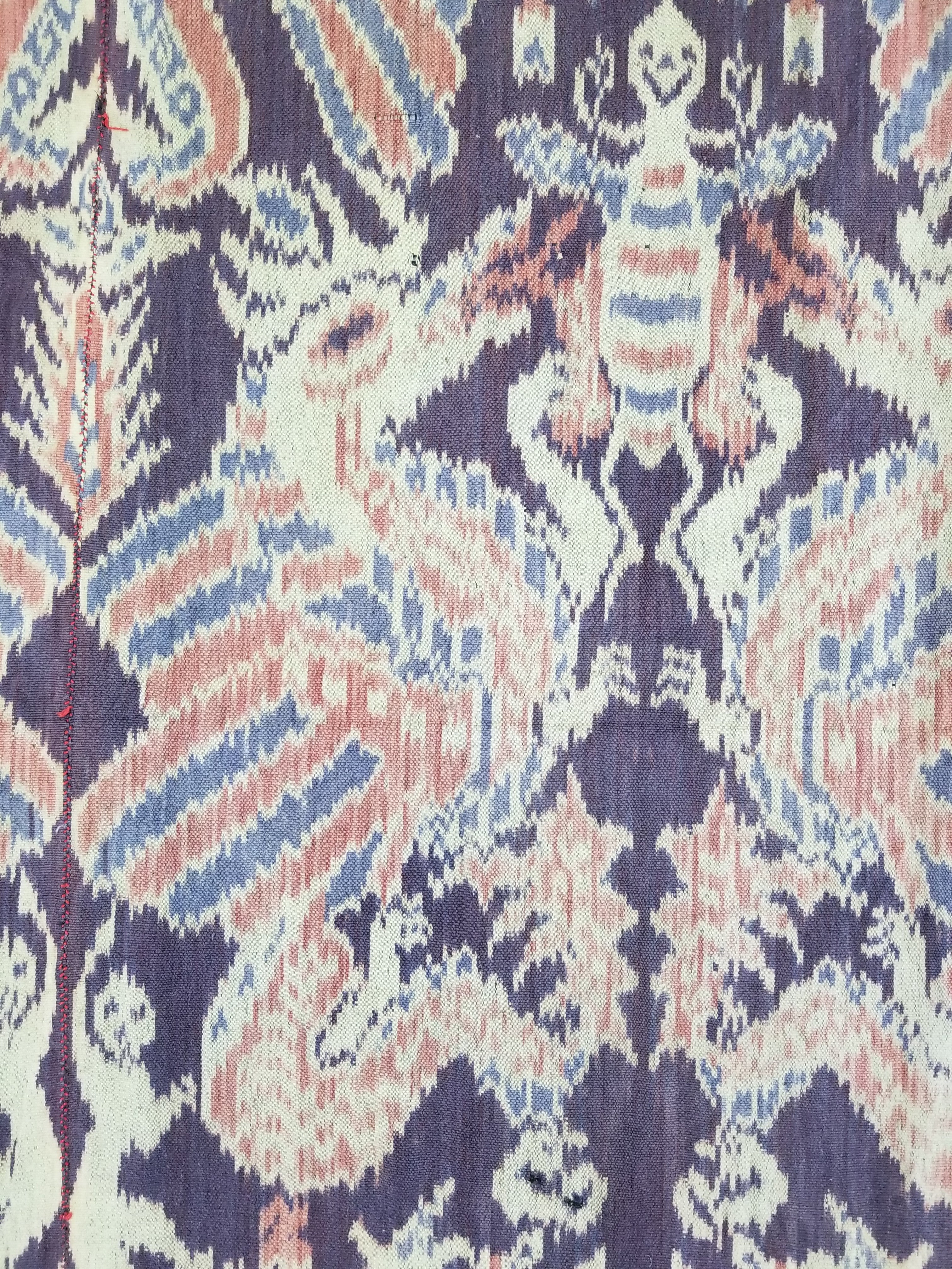 Vintage Indonesian Handwoven Sumba Ikat Vertical Seam Textile 238x116cm
