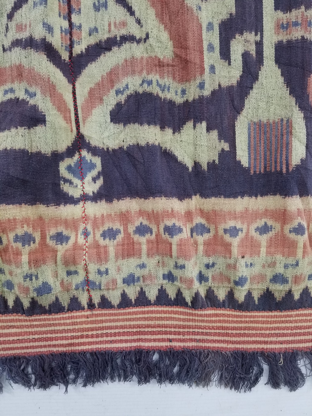 Vintage Indonesian Handwoven Sumba Ikat Vertical Seam Textile 238x116cm