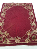 Antique Traditional Hand Embroidered Velvet Textile 180x138cm