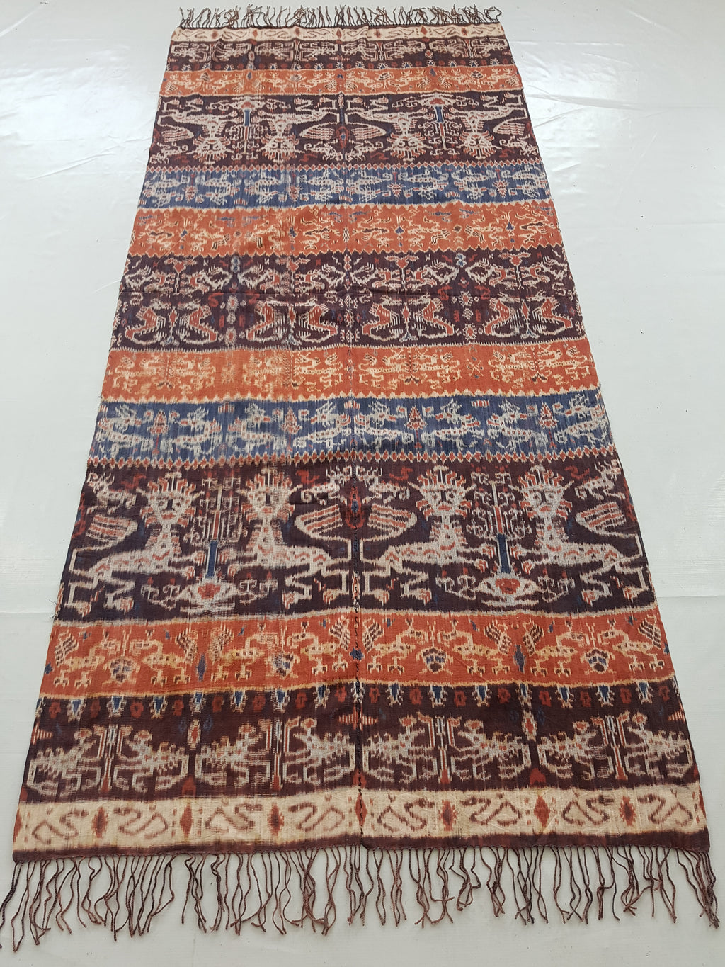 Antique Traditional Indonesian Handwoven Sumba Ikat Vertical Seam Shawl 240x110