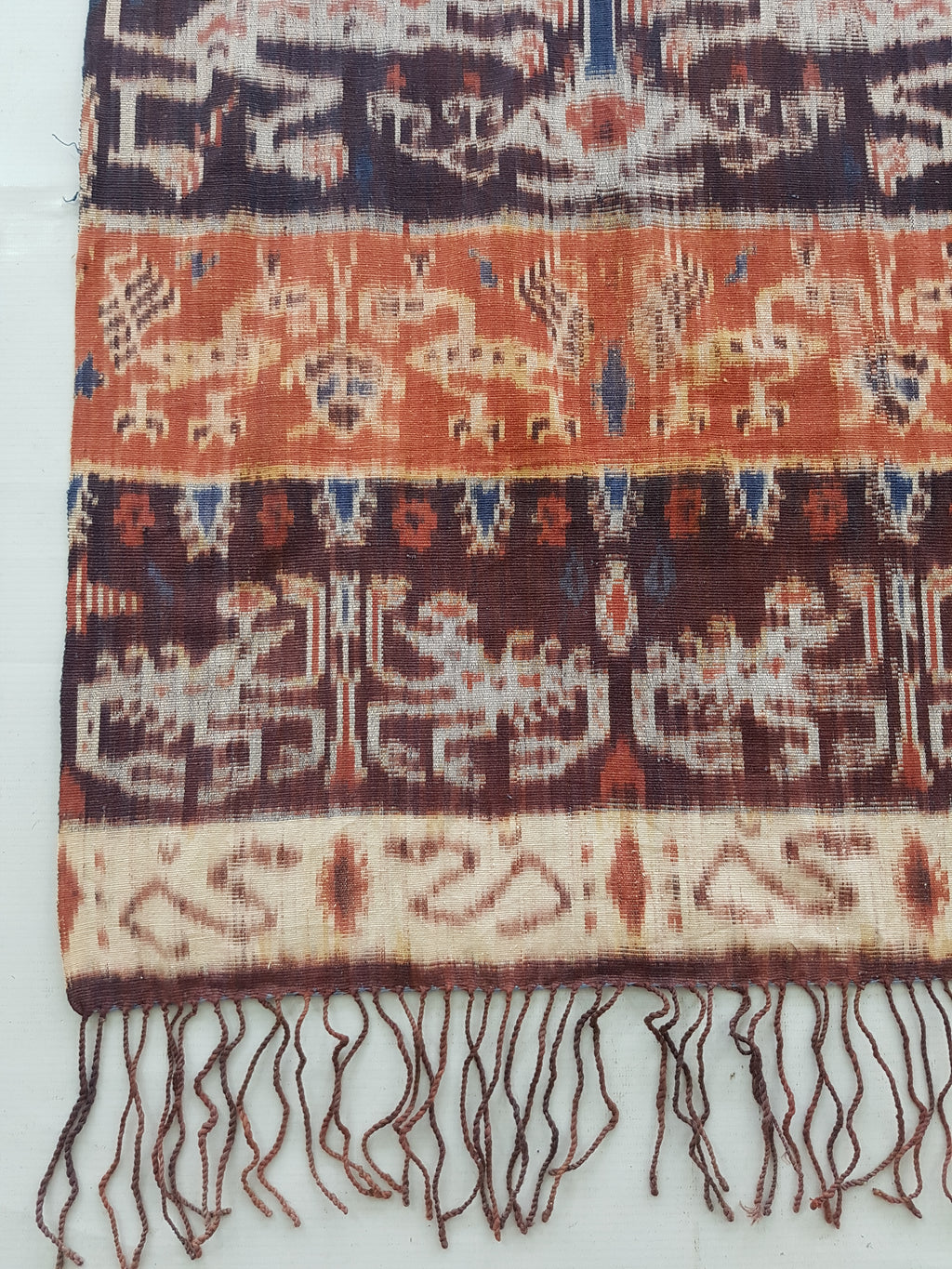 Antique Traditional Indonesian Handwoven Sumba Ikat Vertical Seam Shawl 240x110