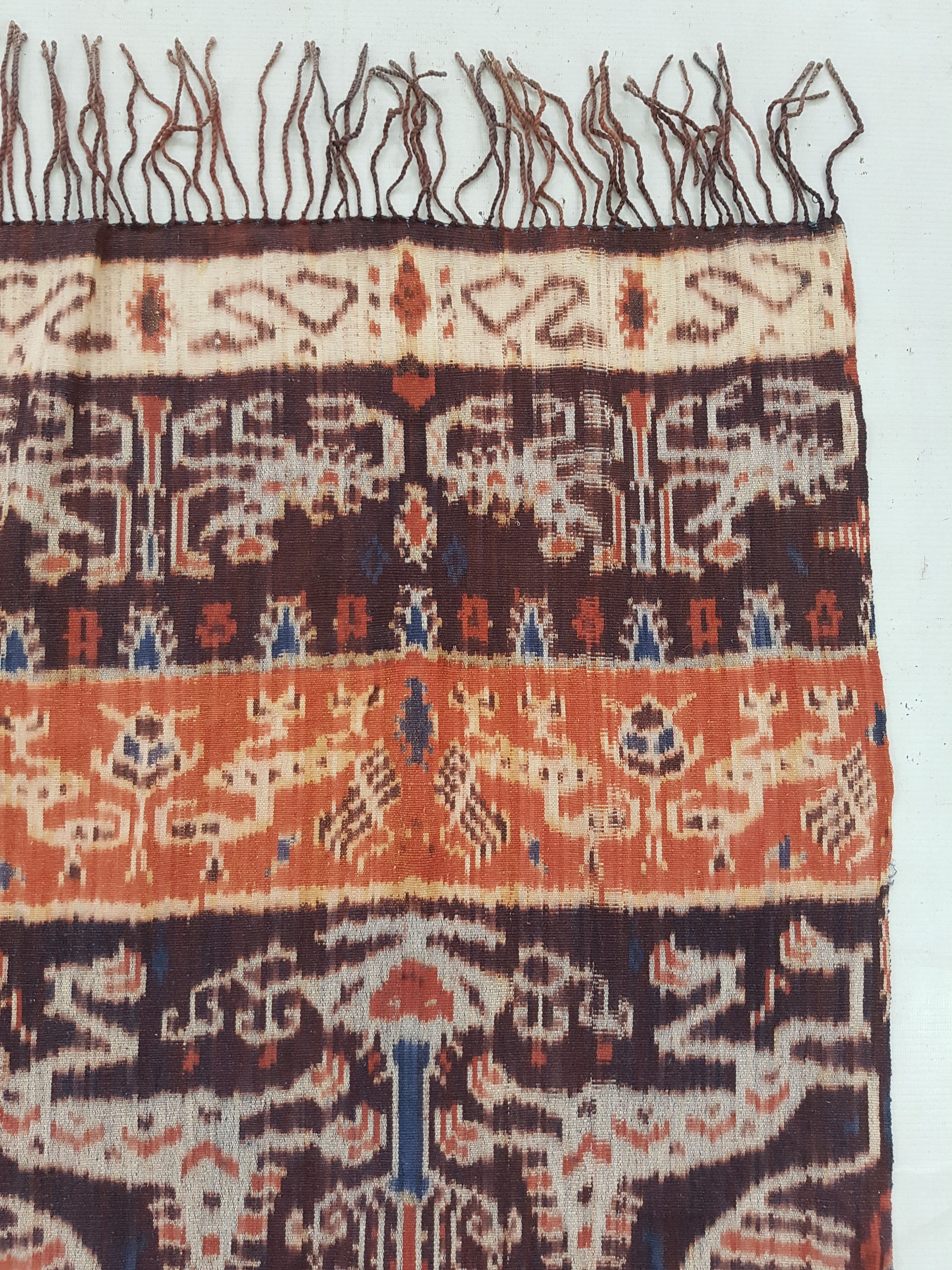 Antique Traditional Indonesian Handwoven Sumba Ikat Vertical Seam Shawl 240x110
