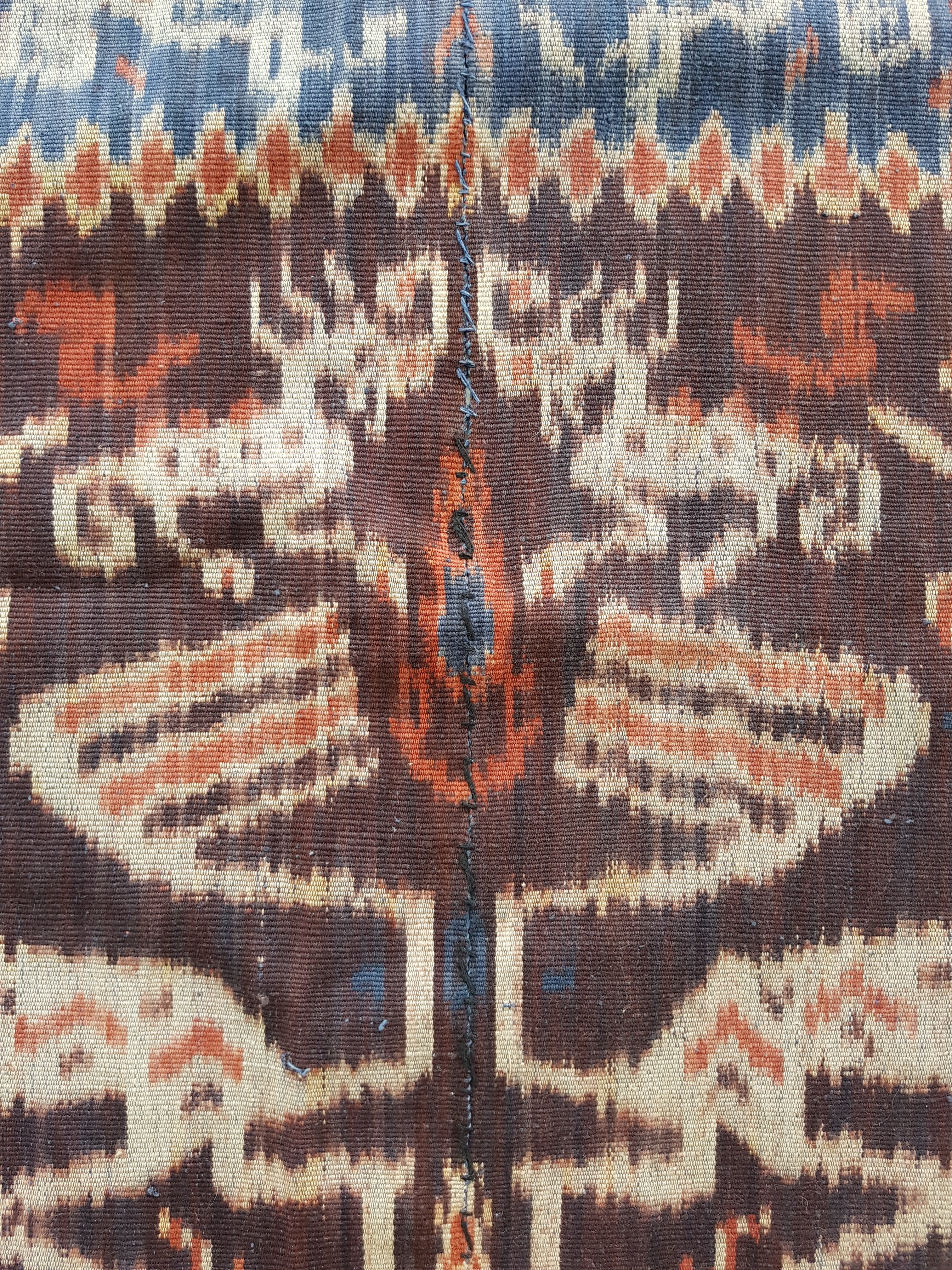 Antique Traditional Indonesian Handwoven Sumba Ikat Vertical Seam Shawl 240x110