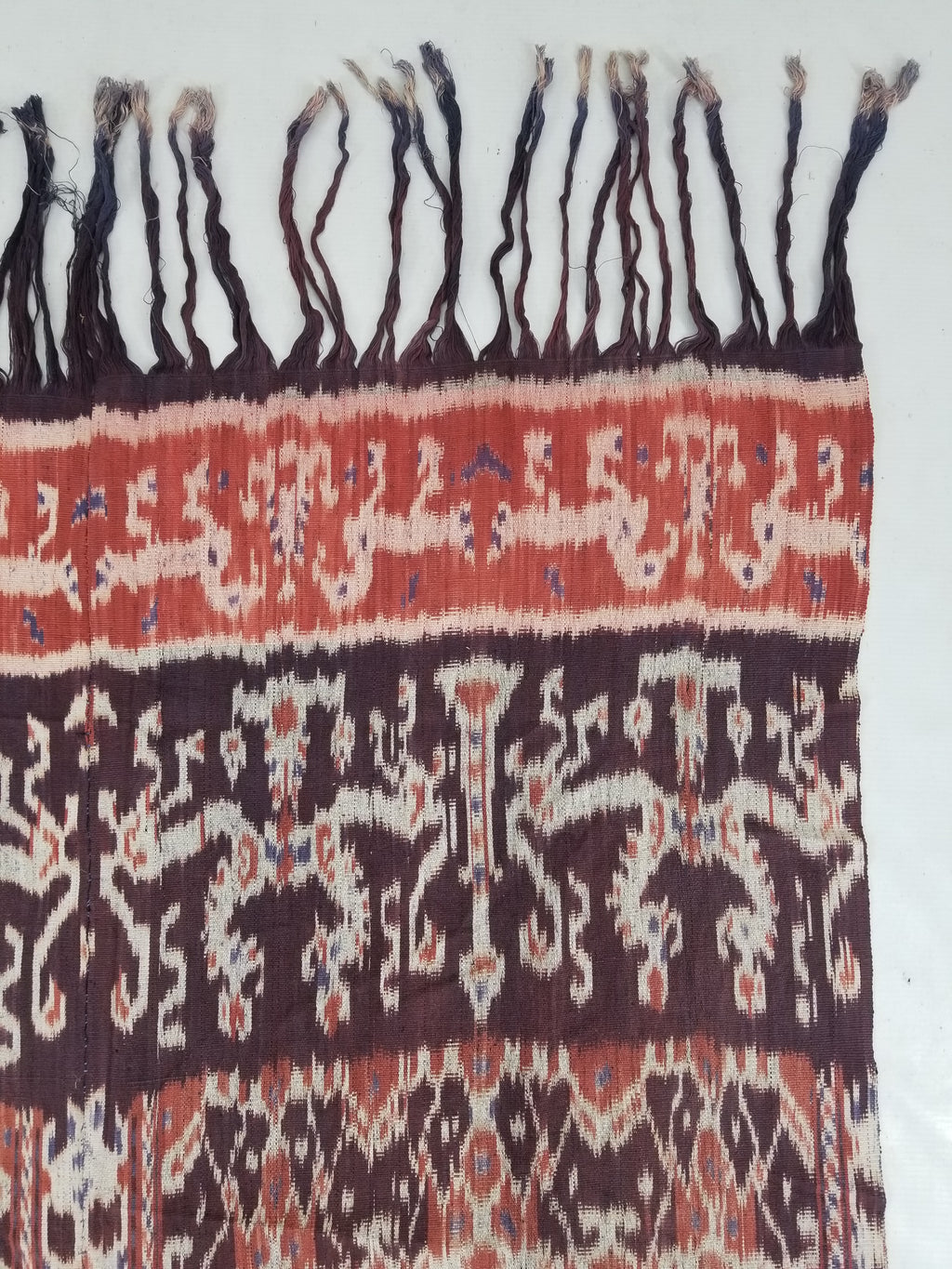 Vintage Indonesian Handwoven Sumba Ikat Vertical Seam Wall Tapestry 244x104cm