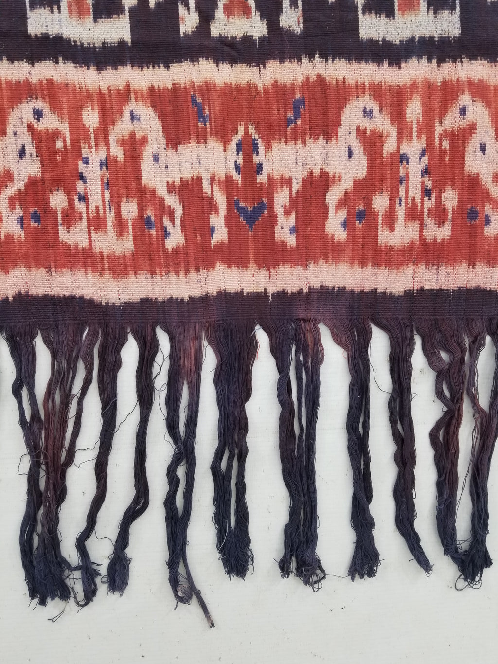 Vintage Indonesian Handwoven Sumba Ikat Vertical Seam Wall Tapestry 244x104cm