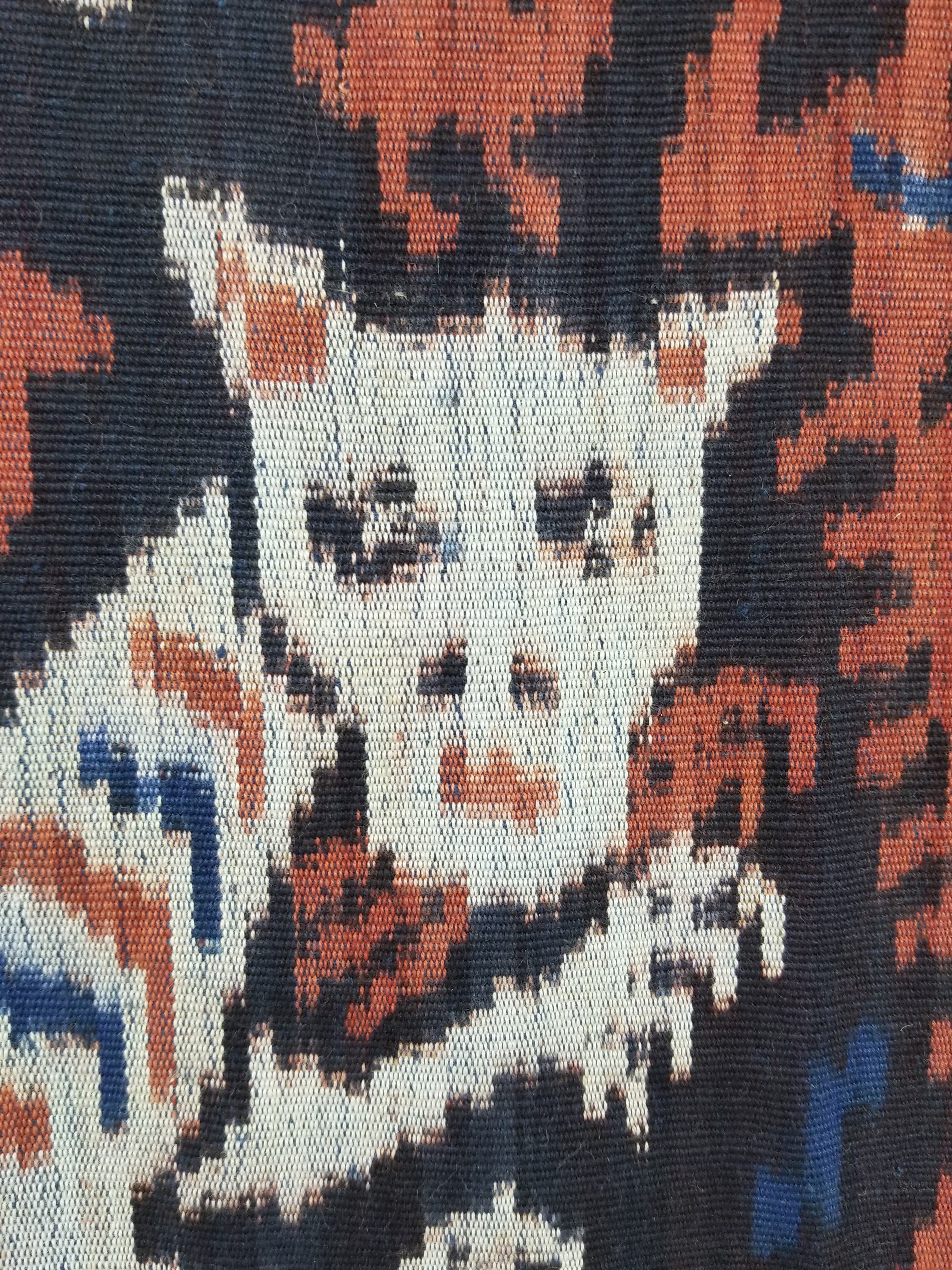 Vintage Indonesian Handwoven Sumba Ikat Vertical Seam Wall Tapestry 217x109cm