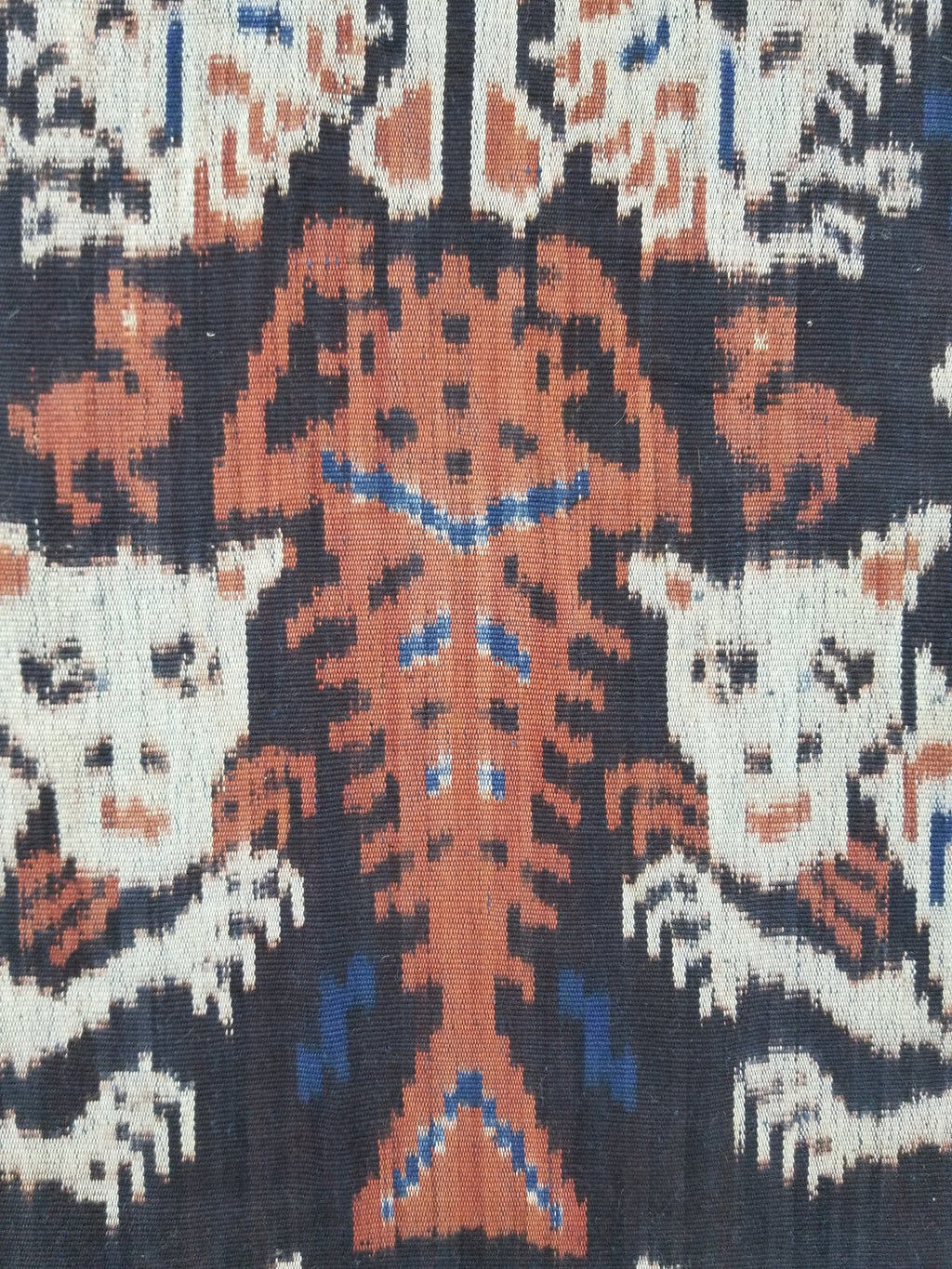 Vintage Indonesian Handwoven Sumba Ikat Vertical Seam Wall Tapestry 217x109cm