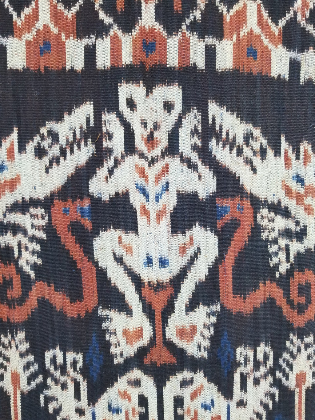 Vintage Indonesian Handwoven Sumba Ikat Vertical Seam Wall Tapestry 217x109cm