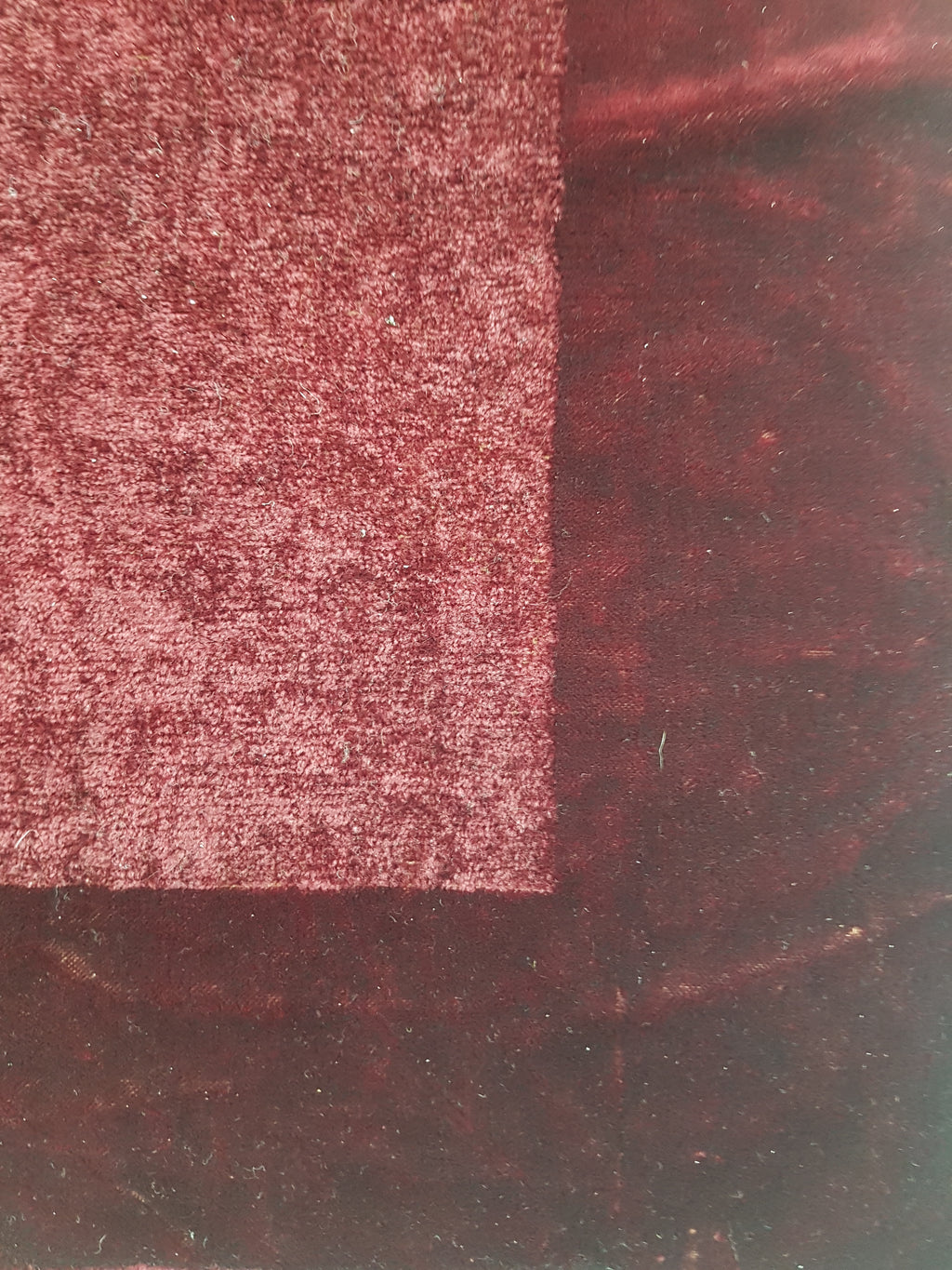 Antique Traditional Burgundy Velvet Coverlet / Blanket Throw 169x155cm
