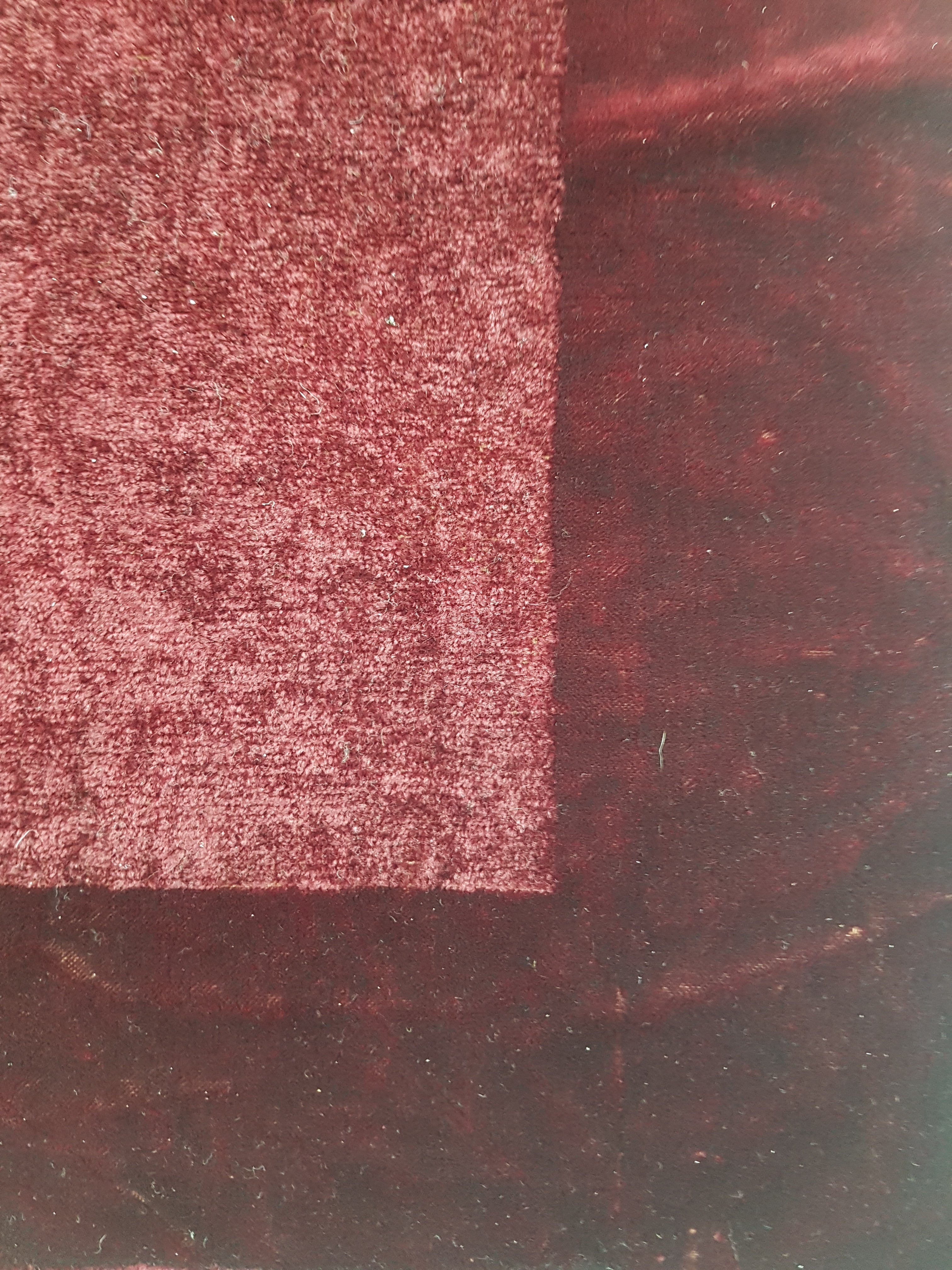 Antique Traditional Burgundy Velvet Coverlet / Blanket Throw 169x155cm