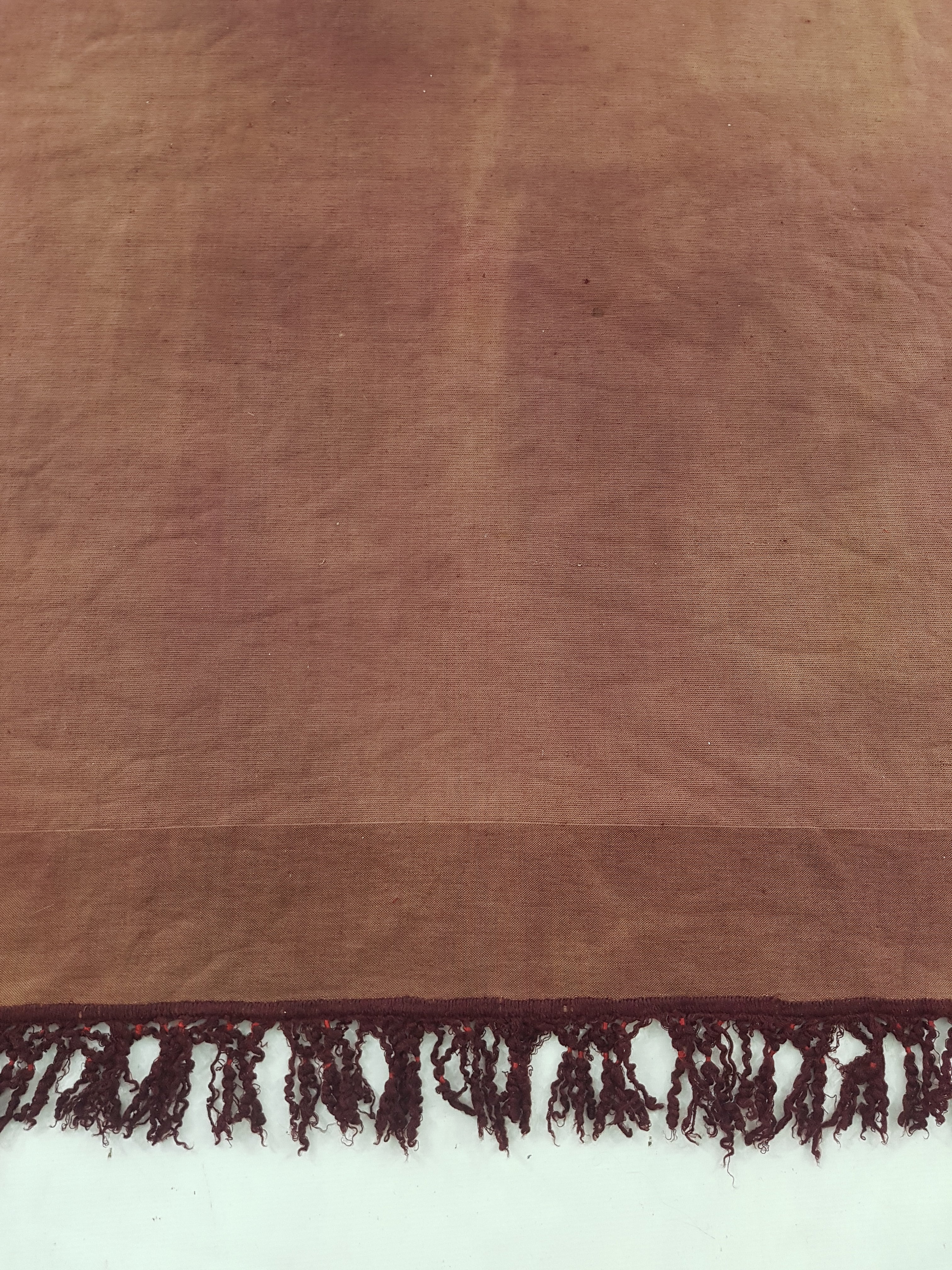 Antique Traditional Burgundy Velvet Coverlet / Blanket Throw 169x155cm