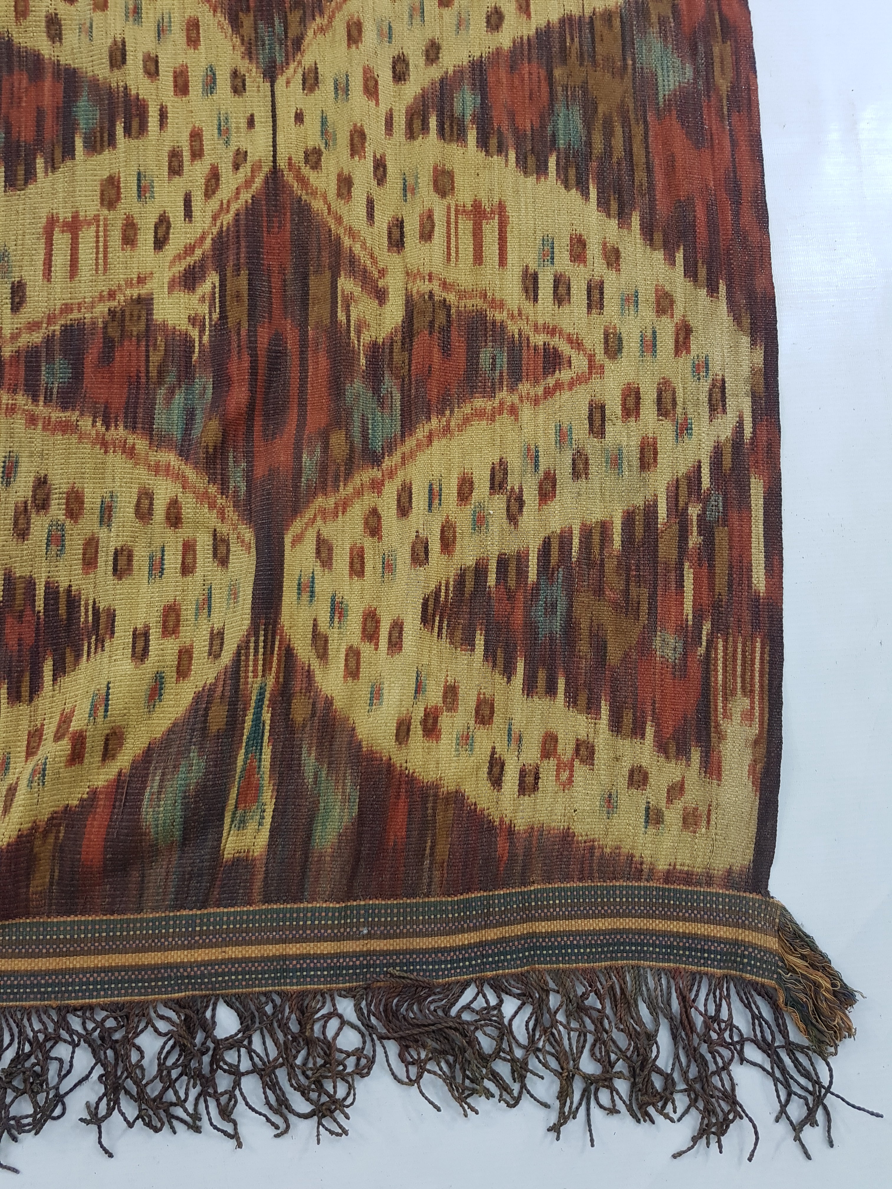 Vintage Indonesian Handwoven Sumba Ikat Vertical Seam Textile 266x125cm