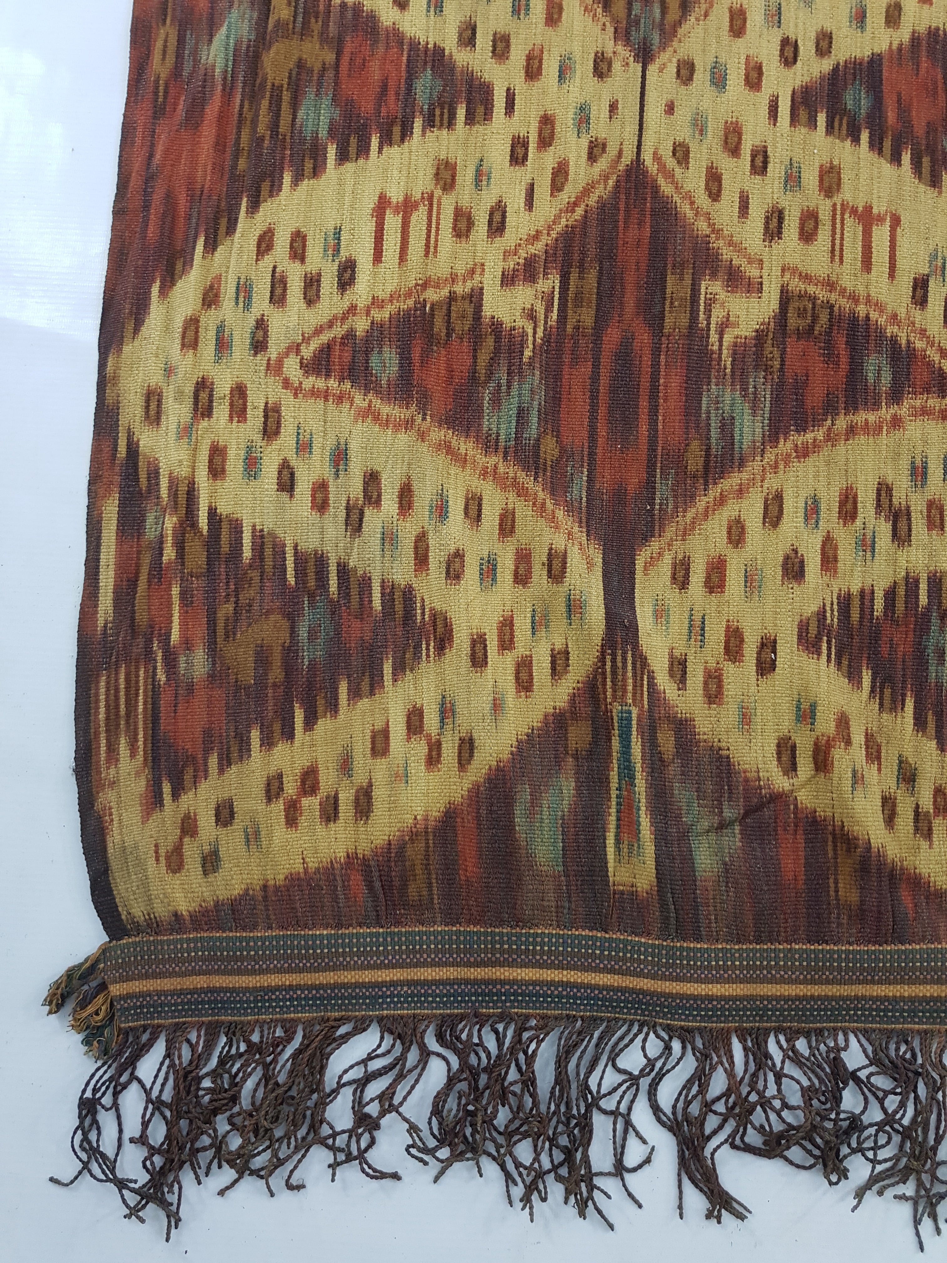 Vintage Indonesian Handwoven Sumba Ikat Vertical Seam Textile 266x125cm
