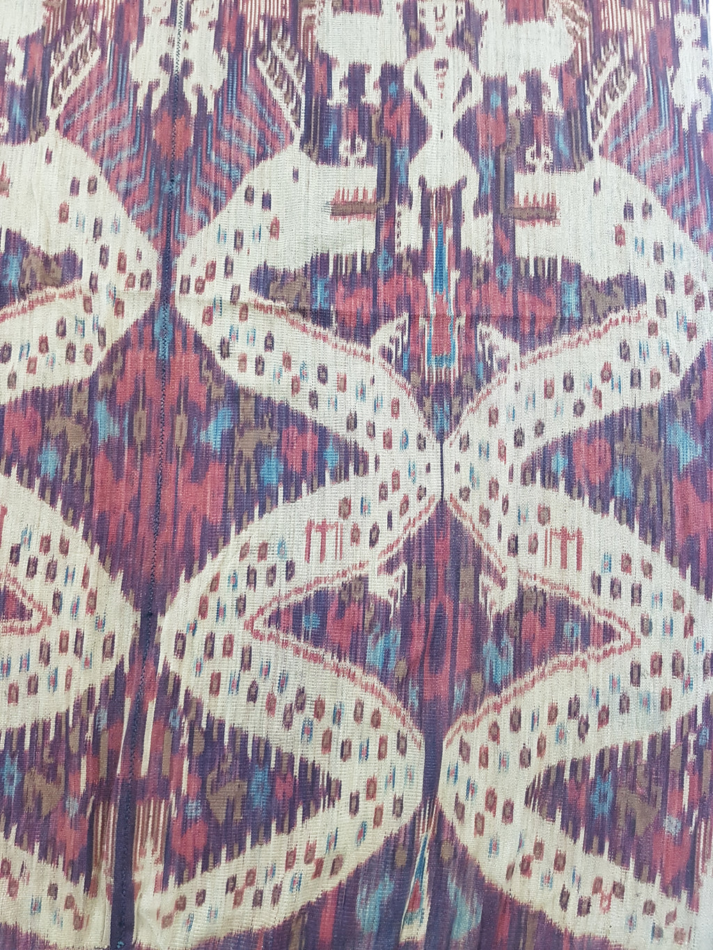Vintage Indonesian Handwoven Sumba Ikat Vertical Seam Textile 266x125cm