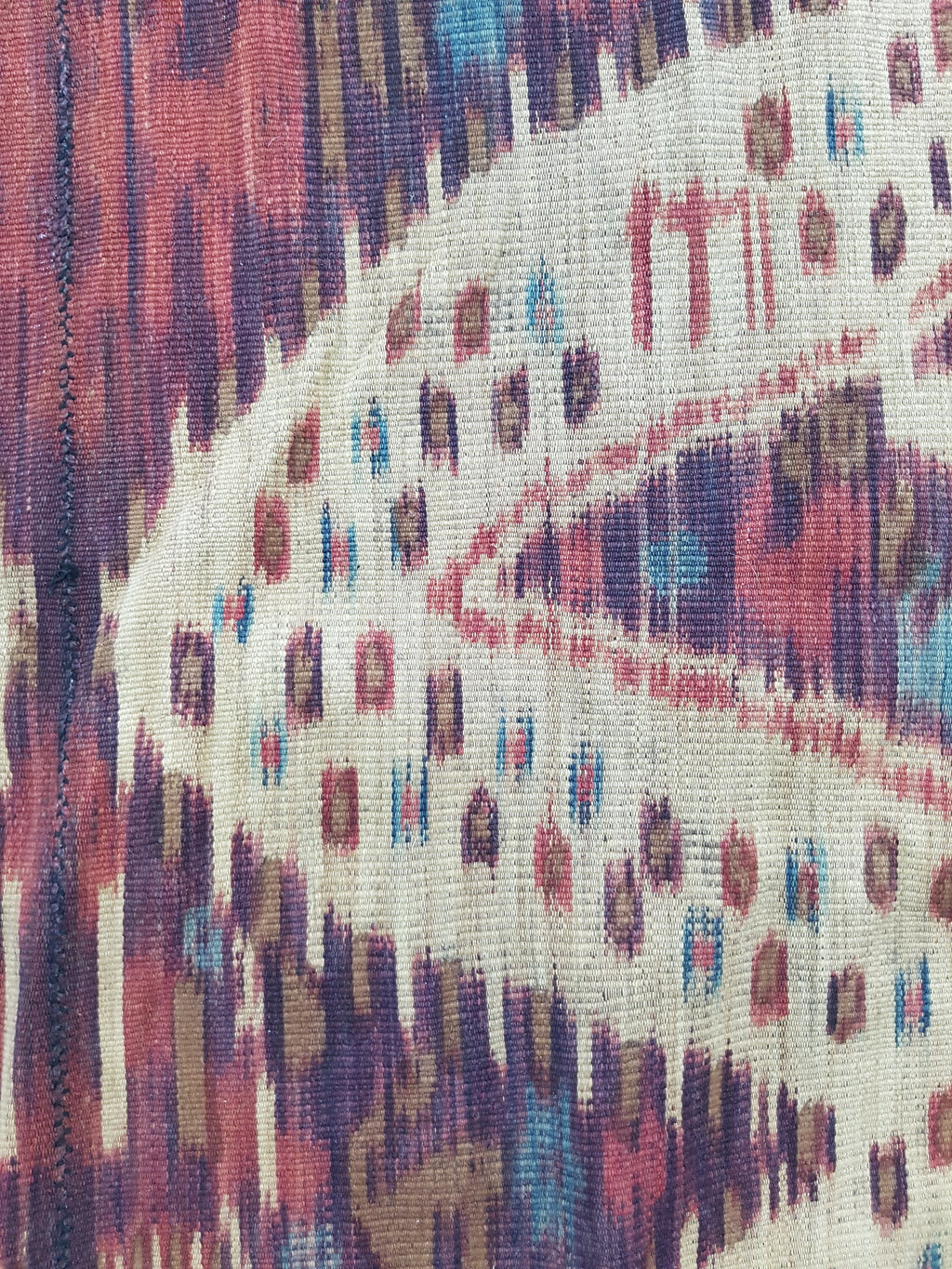 Vintage Indonesian Handwoven Sumba Ikat Vertical Seam Textile 266x125cm