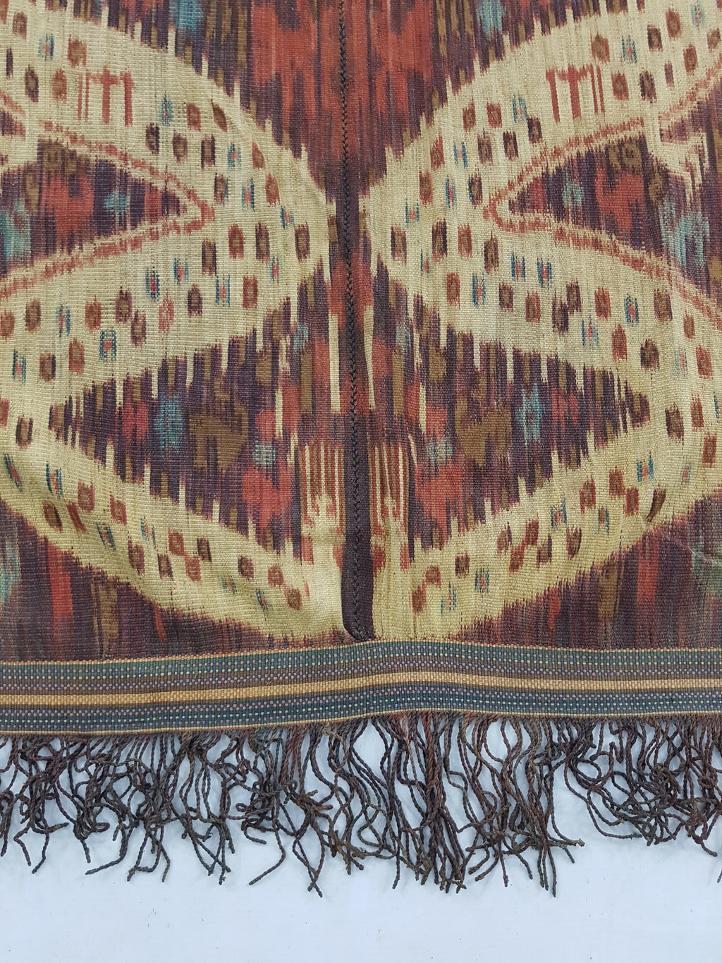 Vintage Indonesian Handwoven Sumba Ikat Vertical Seam Textile 266x125cm