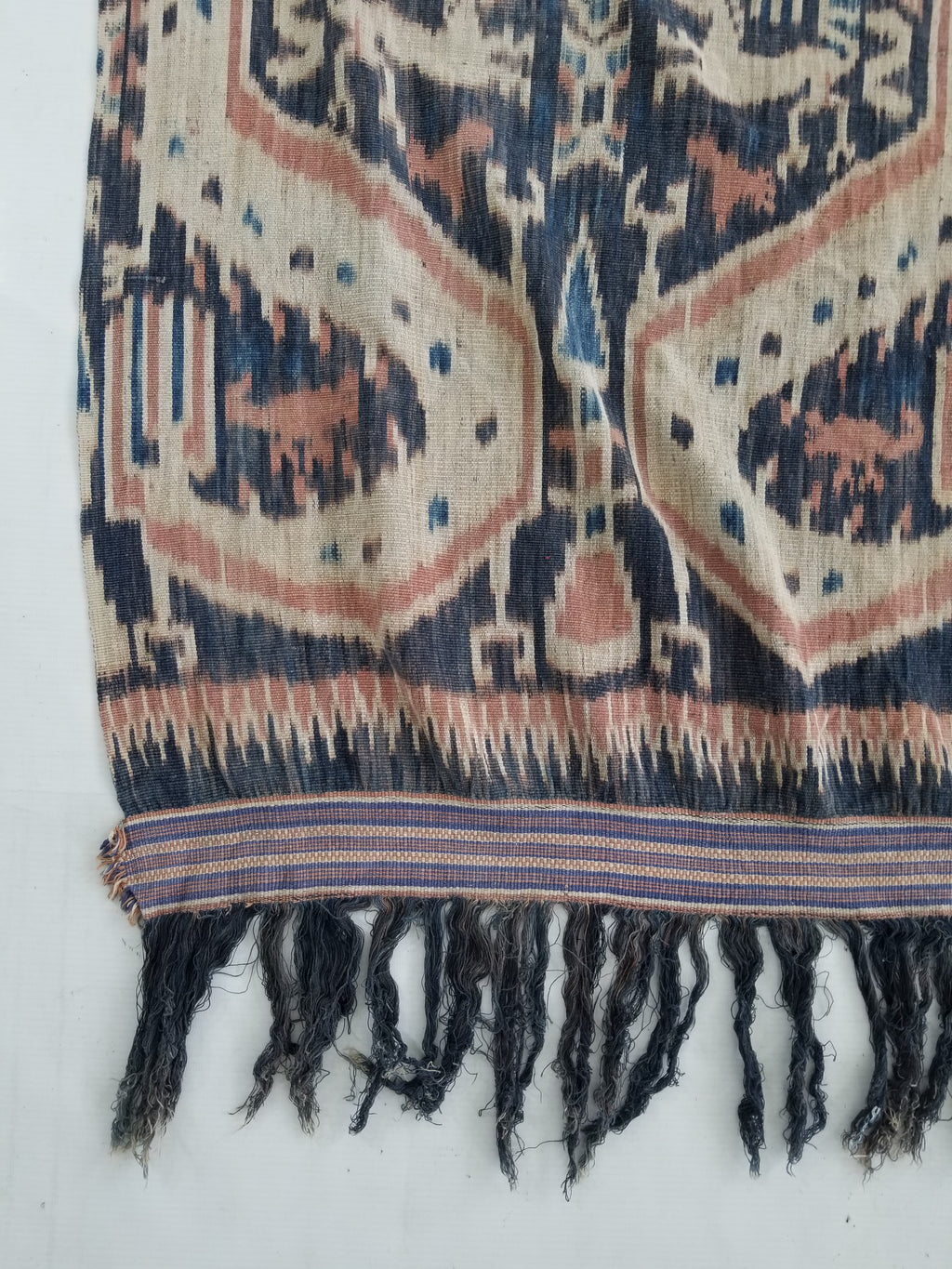 Vintage Indonesian Handwoven Sumba Ikat Vertical Seam Textile 223x120cm