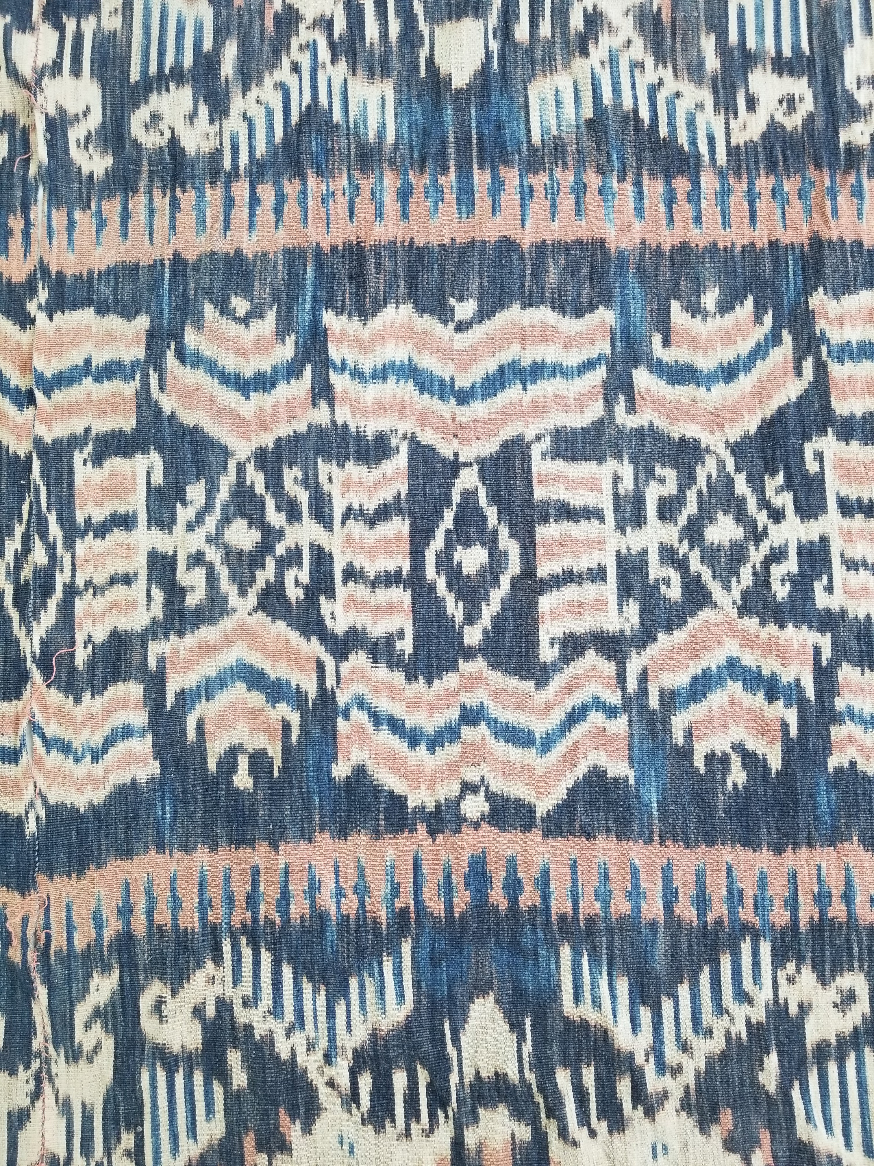 Vintage Indonesian Handwoven Sumba Ikat Vertical Seam Textile 223x120cm