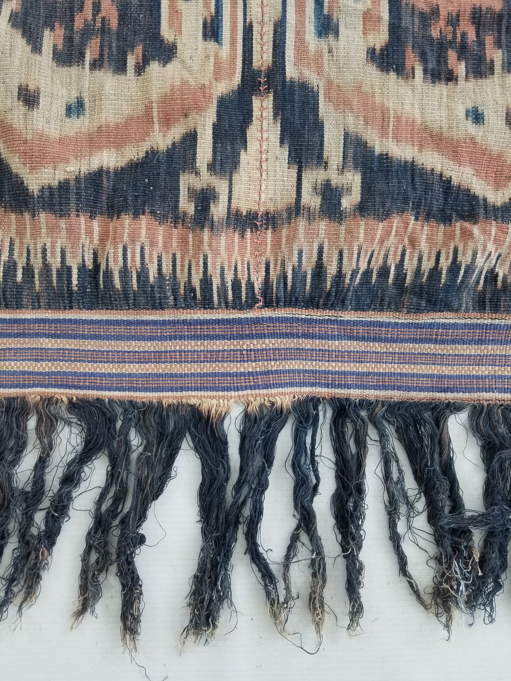 Vintage Indonesian Handwoven Sumba Ikat Vertical Seam Textile 223x120cm