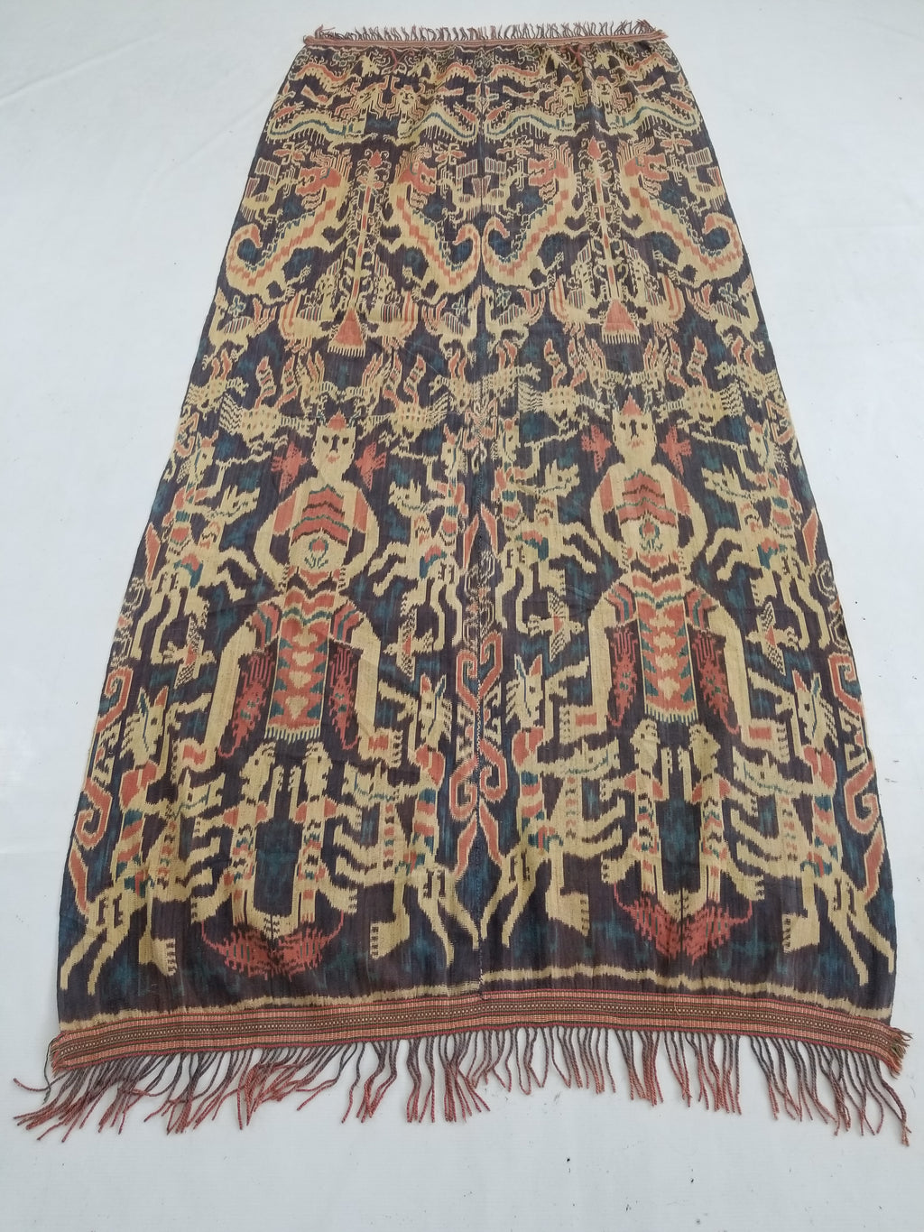 Vintage Indonesian Handwoven Sumba Ikat Vertical Seam Textile 236x107cm