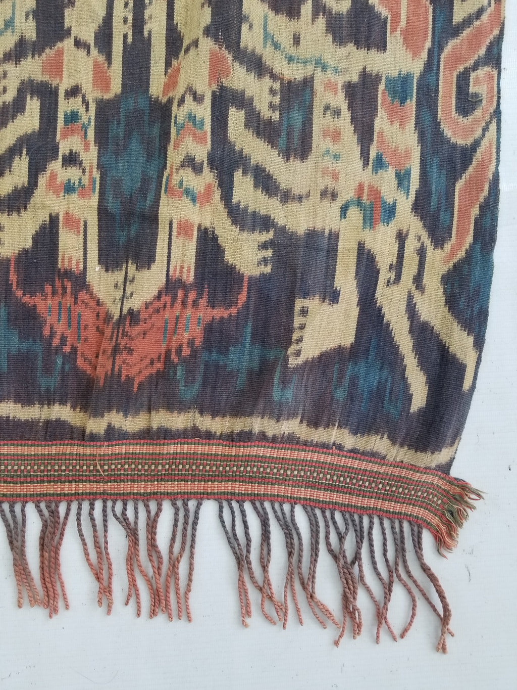 Vintage Indonesian Handwoven Sumba Ikat Vertical Seam Textile 236x107cm