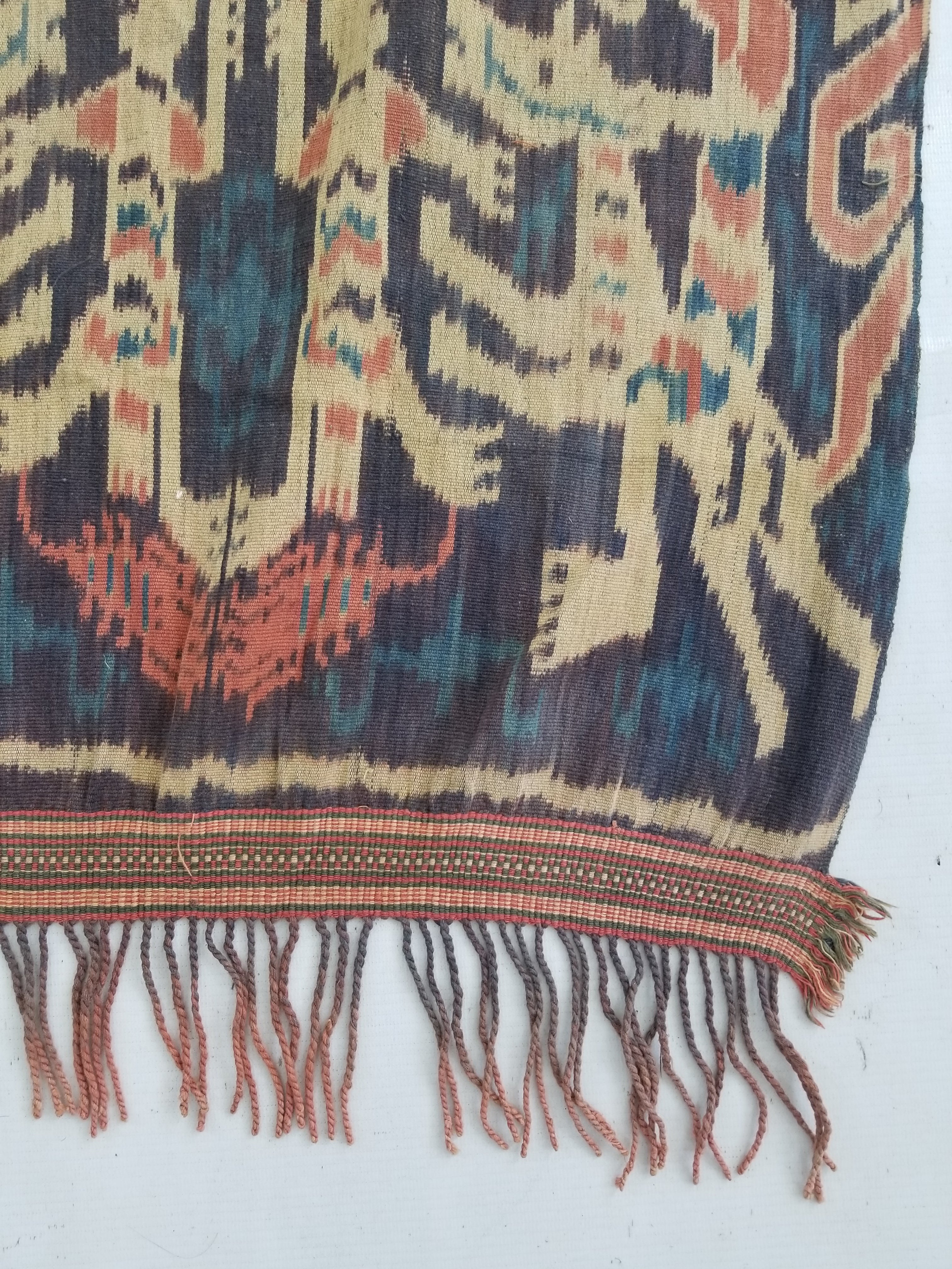 Vintage Indonesian Handwoven Sumba Ikat Vertical Seam Textile 236x107cm