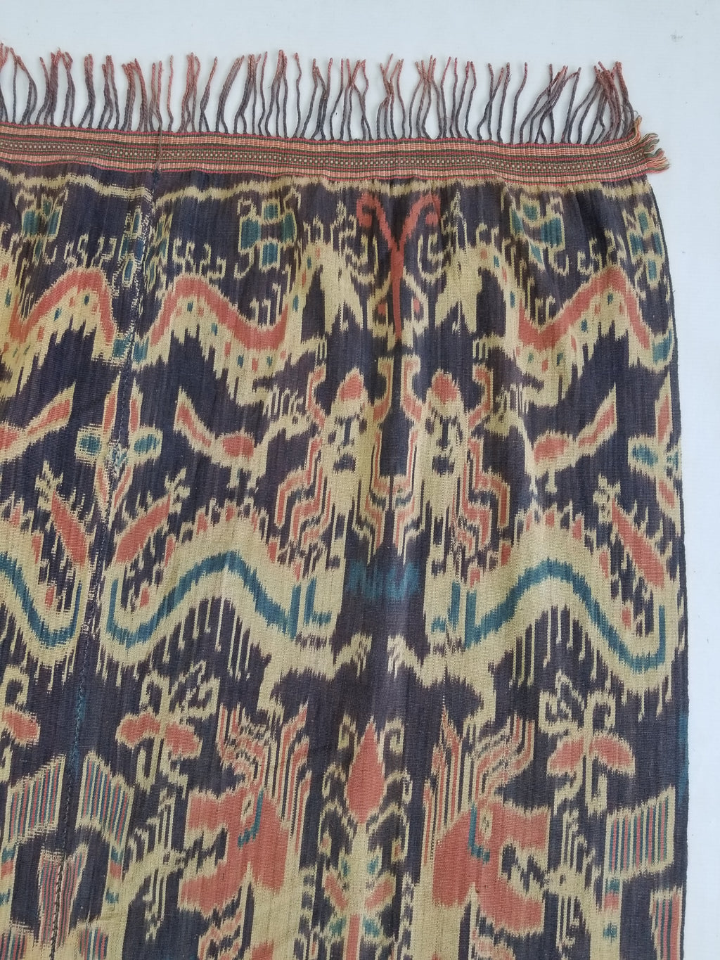 Vintage Indonesian Handwoven Sumba Ikat Vertical Seam Textile 236x107cm