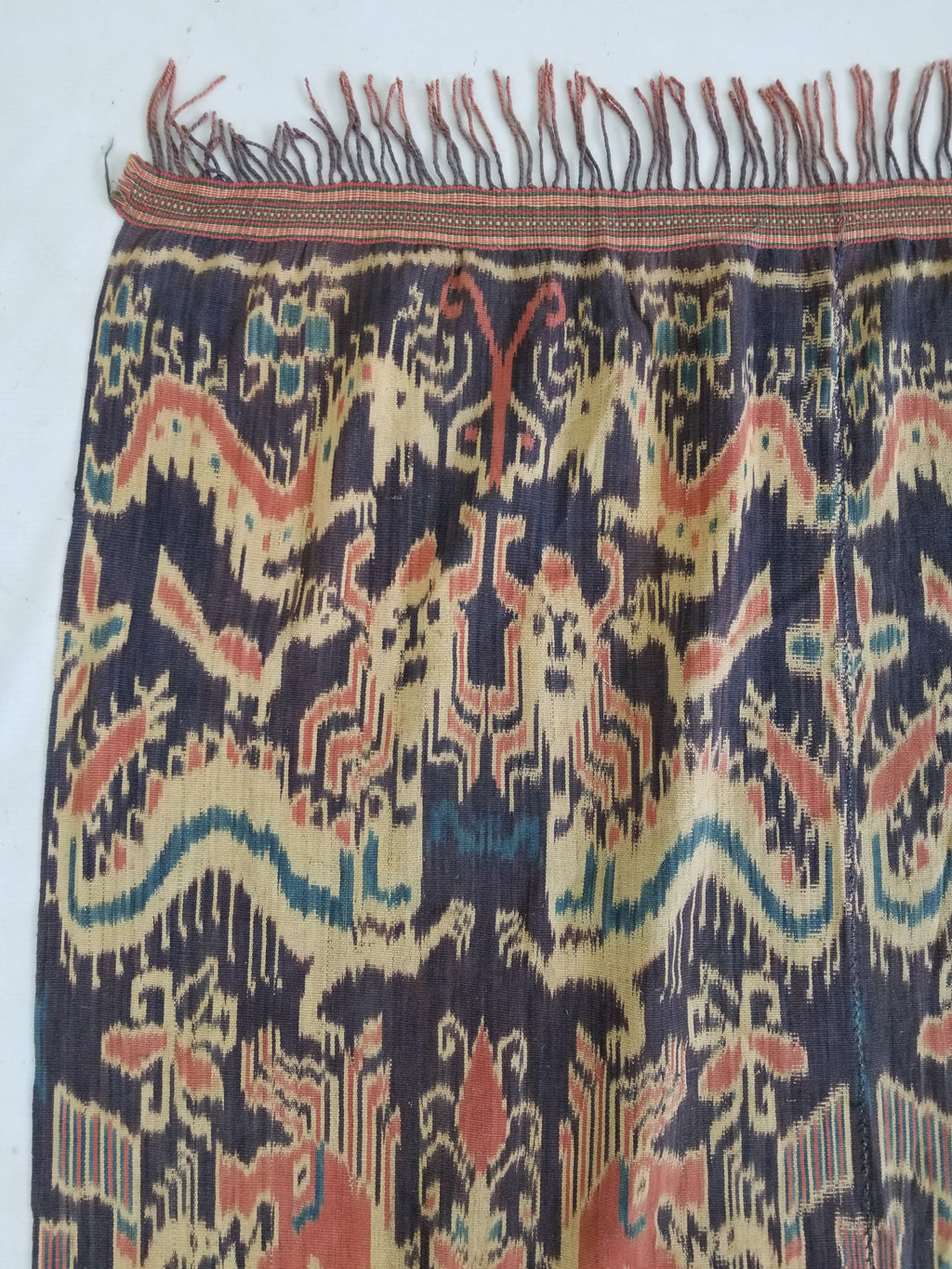 Vintage Indonesian Handwoven Sumba Ikat Vertical Seam Textile 236x107cm