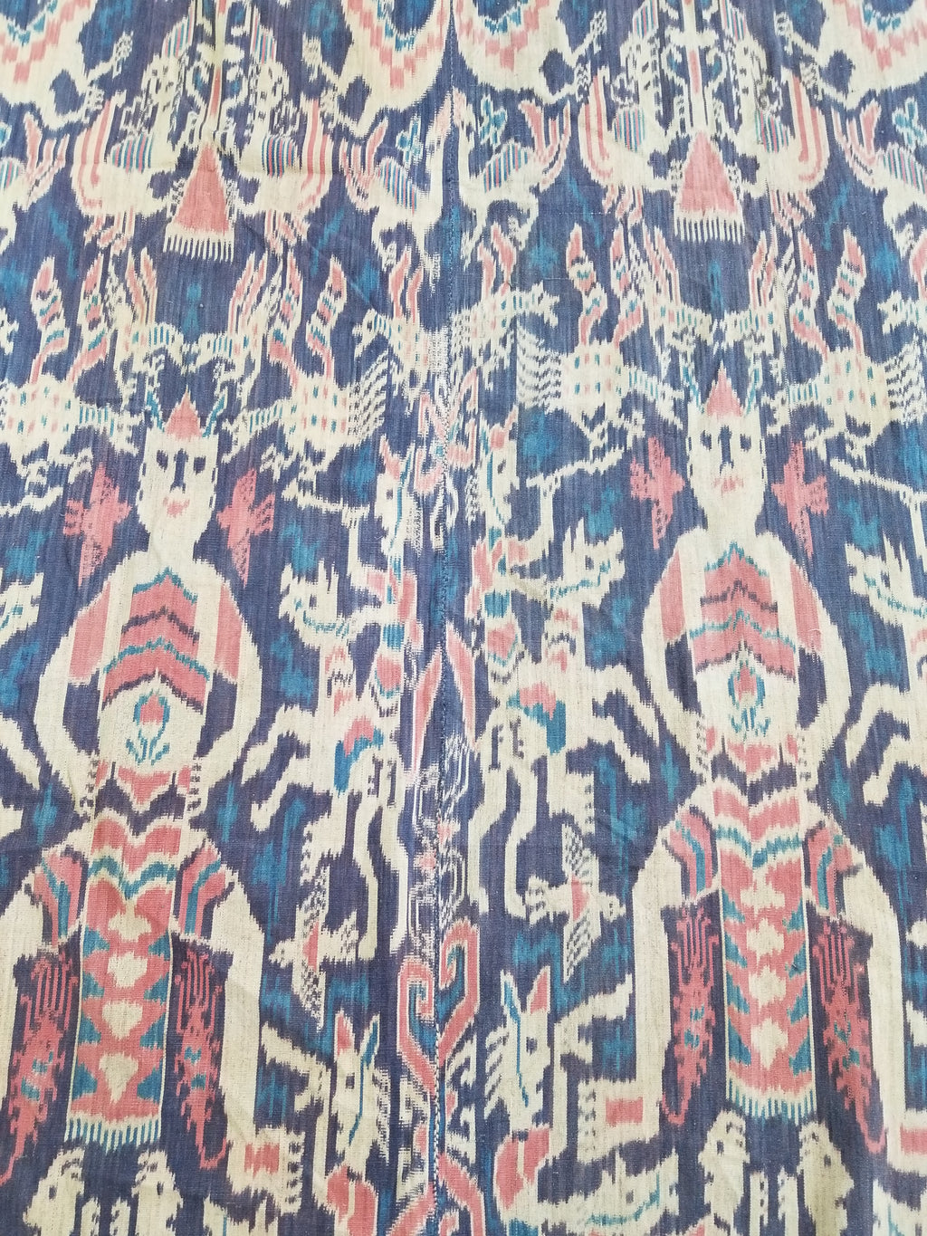 Vintage Indonesian Handwoven Sumba Ikat Vertical Seam Textile 236x107cm