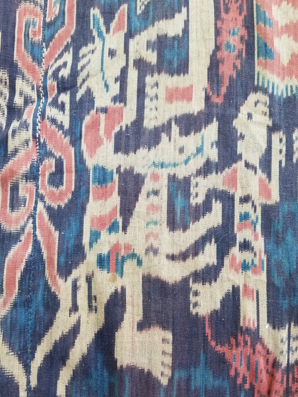 Vintage Indonesian Handwoven Sumba Ikat Vertical Seam Textile 236x107cm