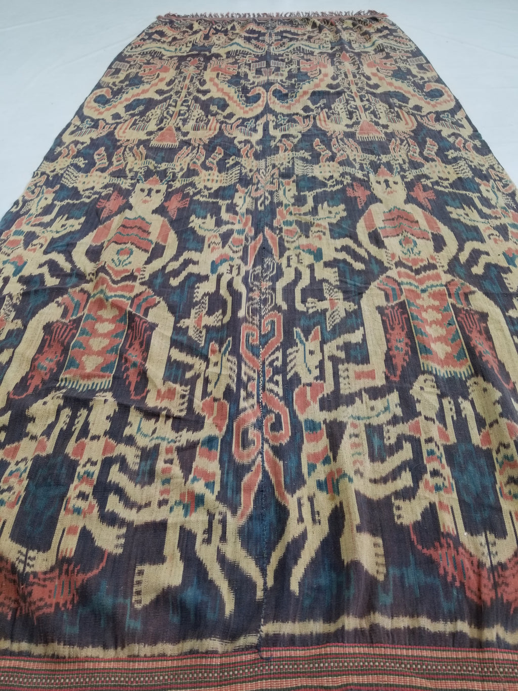 Vintage Indonesian Handwoven Sumba Ikat Vertical Seam Textile 236x107cm