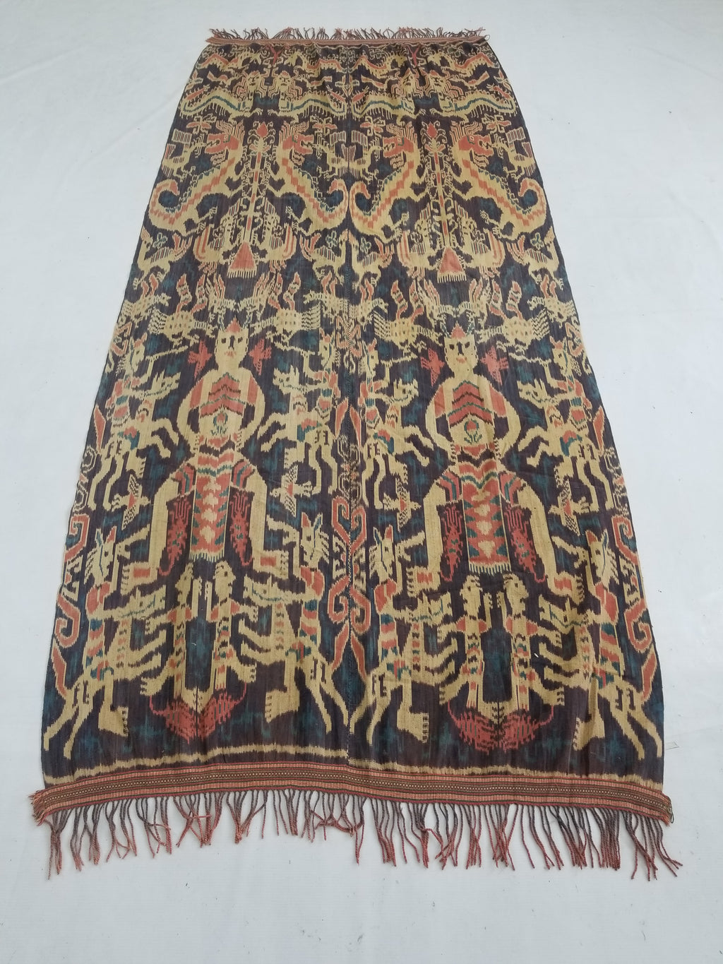 Vintage Indonesian Handwoven Sumba Ikat Vertical Seam Textile 236x107cm