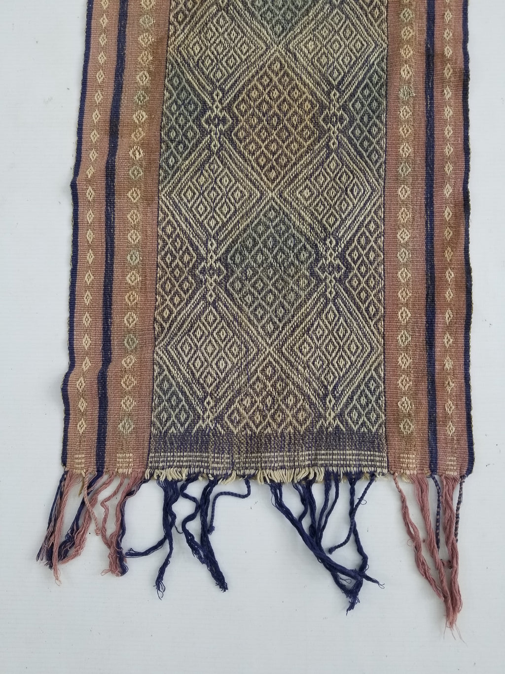 Vintage Indonesian Handwoven Hinggi Songket Ikat Textile Runner 106x35cm