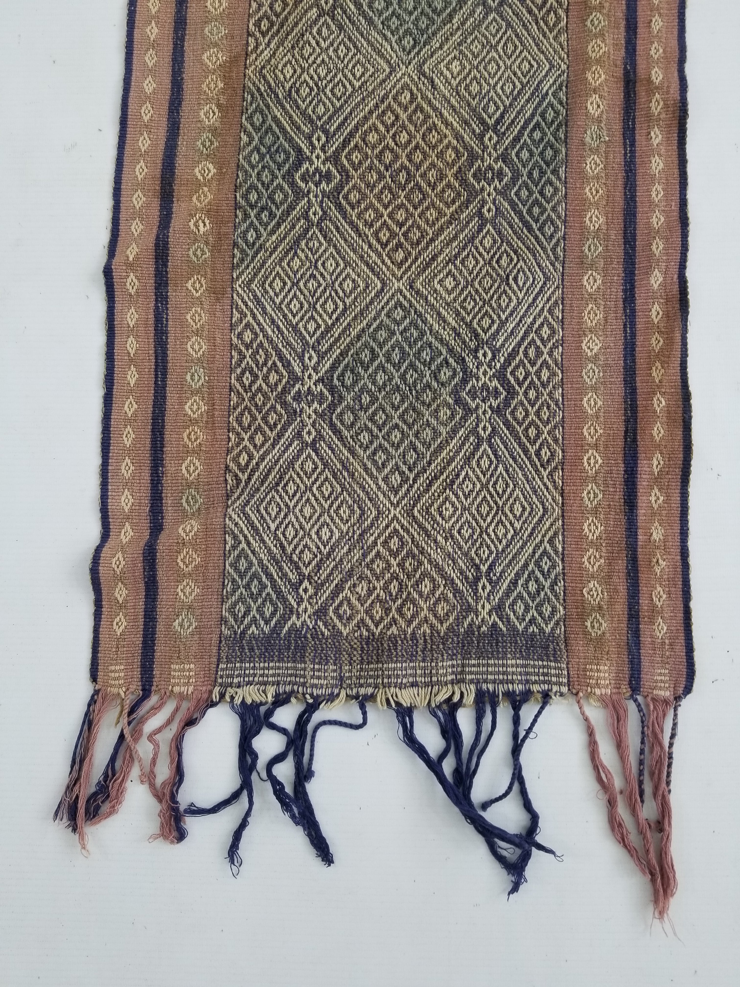 Vintage Indonesian Handwoven Hinggi Songket Ikat Textile Runner 106x35cm