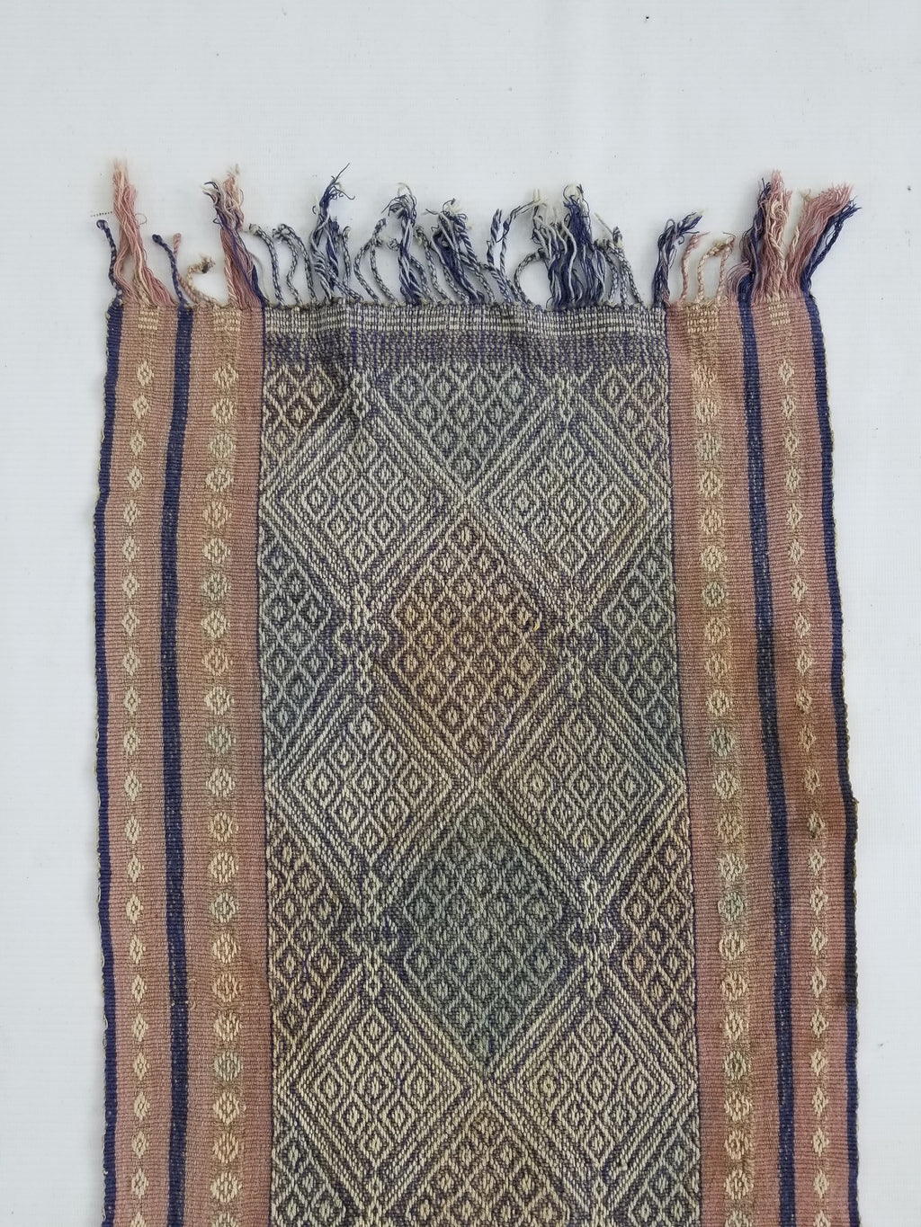 Vintage Indonesian Handwoven Hinggi Songket Ikat Textile Runner 106x35cm