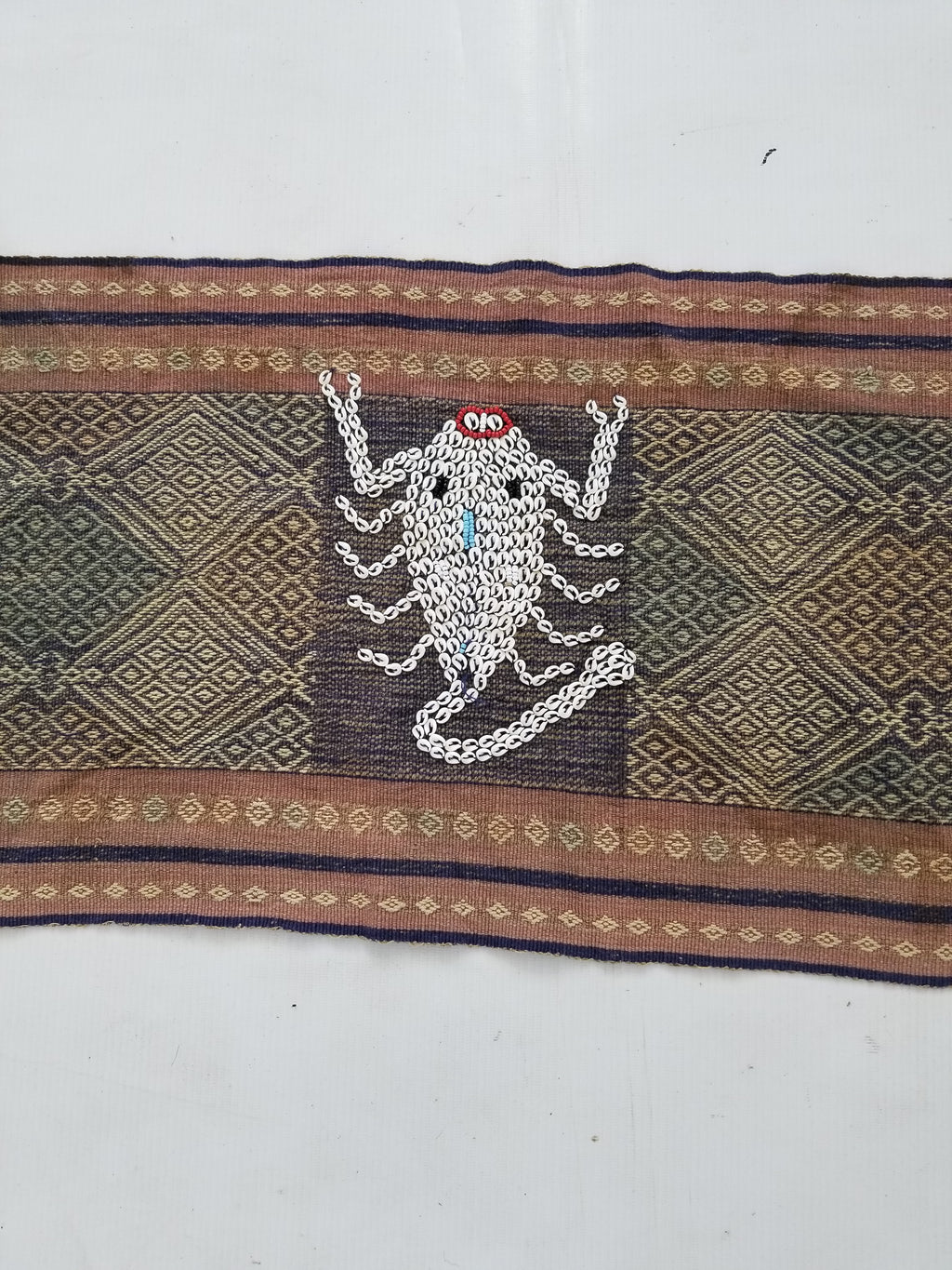 Vintage Indonesian Handwoven Hinggi Songket Ikat Textile Runner 106x35cm